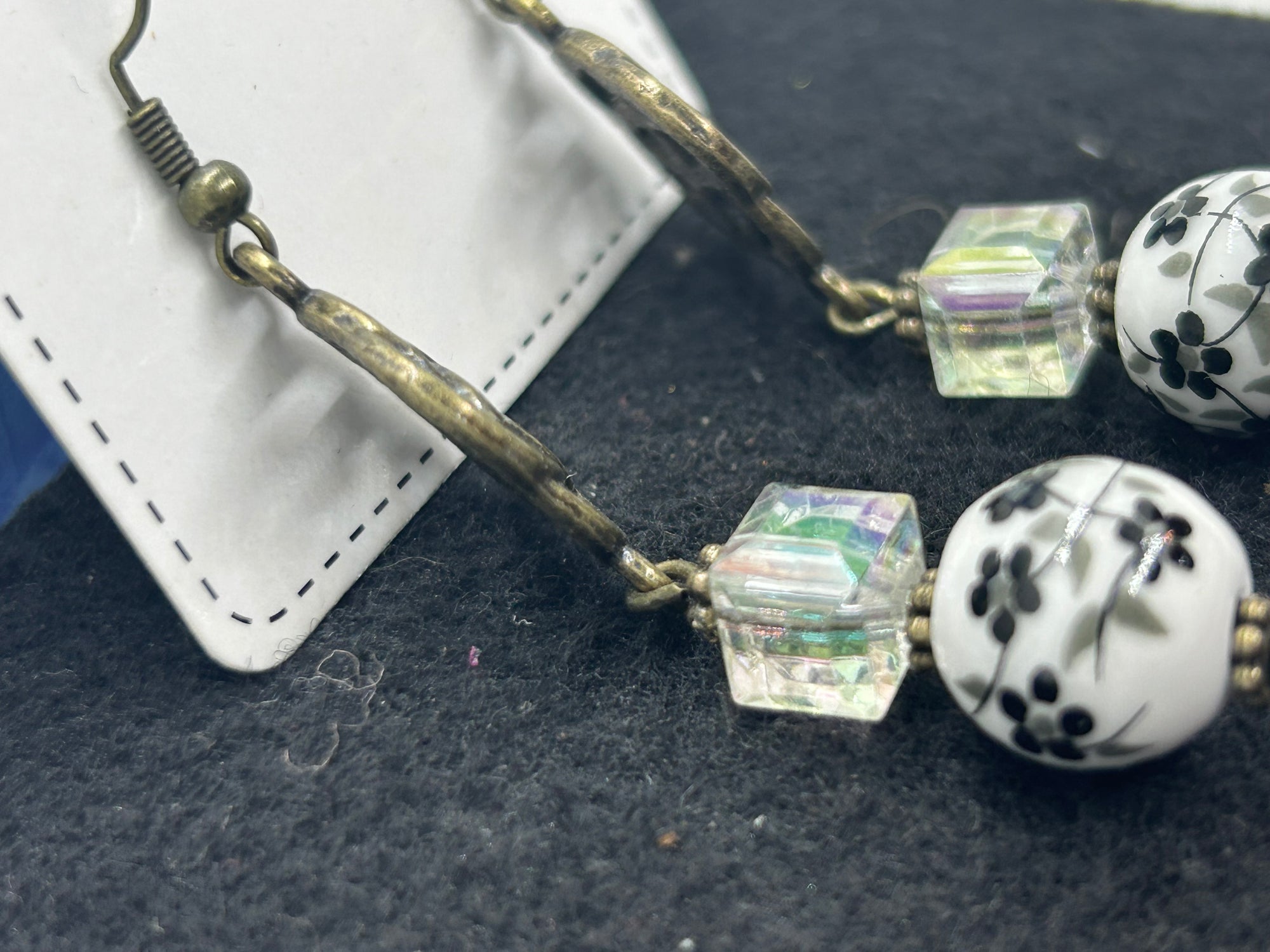 Black and White Antique Earrings