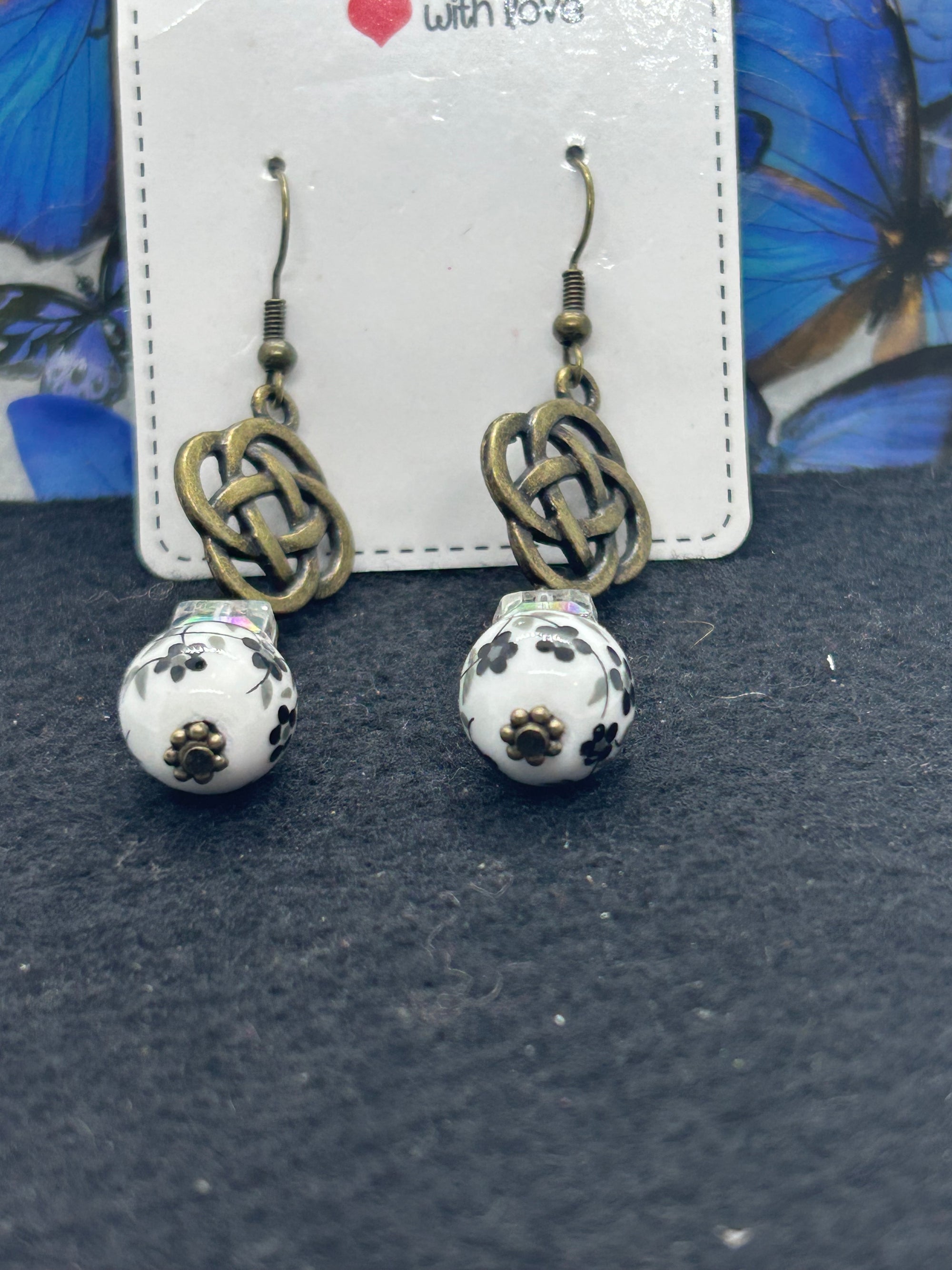 Black and White Antique Earrings