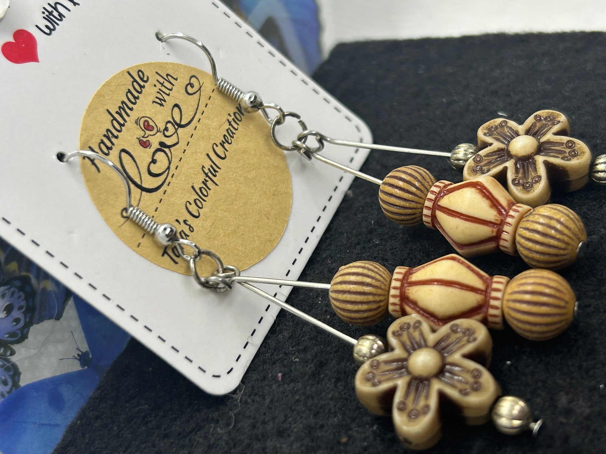 Plastic Flower Earrings