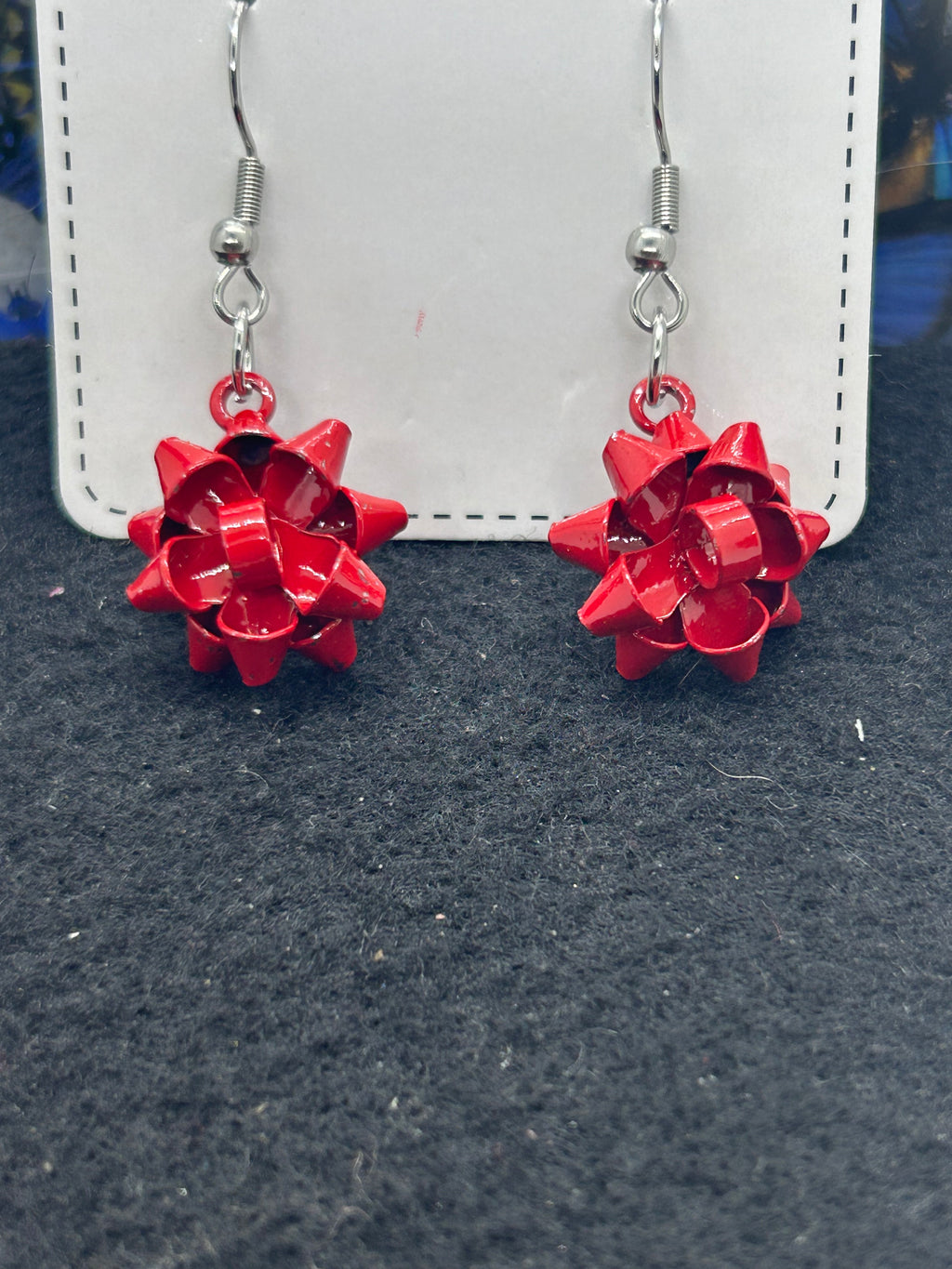 Red Bow Earrings