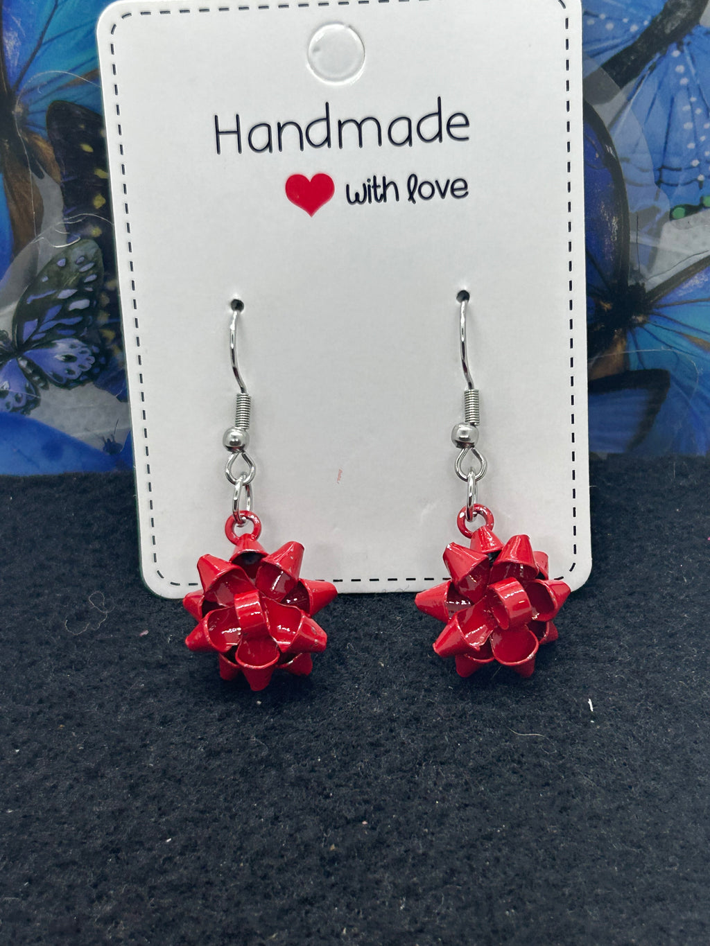 Red Bow Earrings