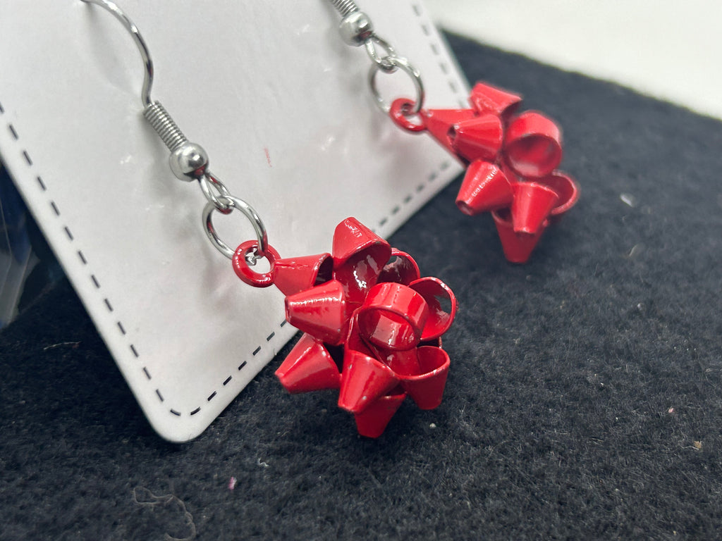 Red Bow Earrings