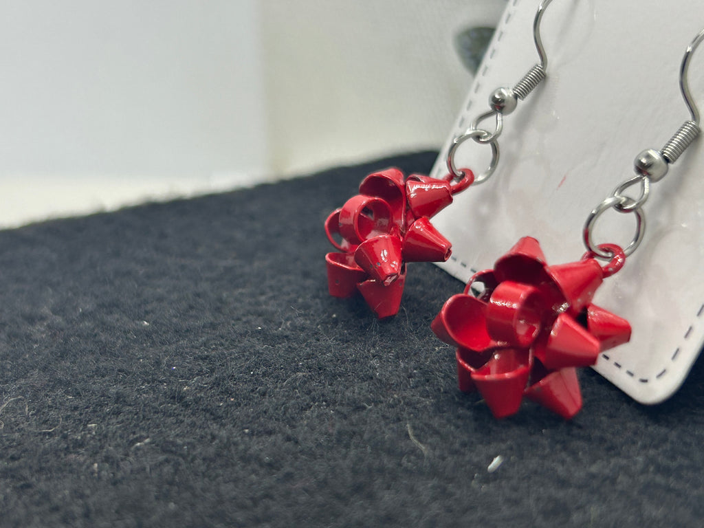 Red Bow Earrings