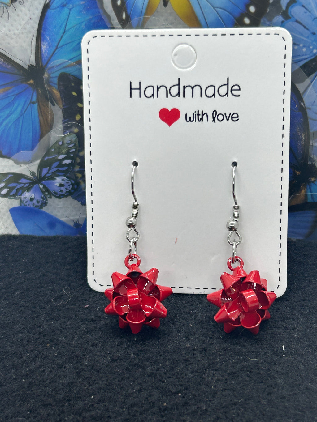 Red Bow Earrings