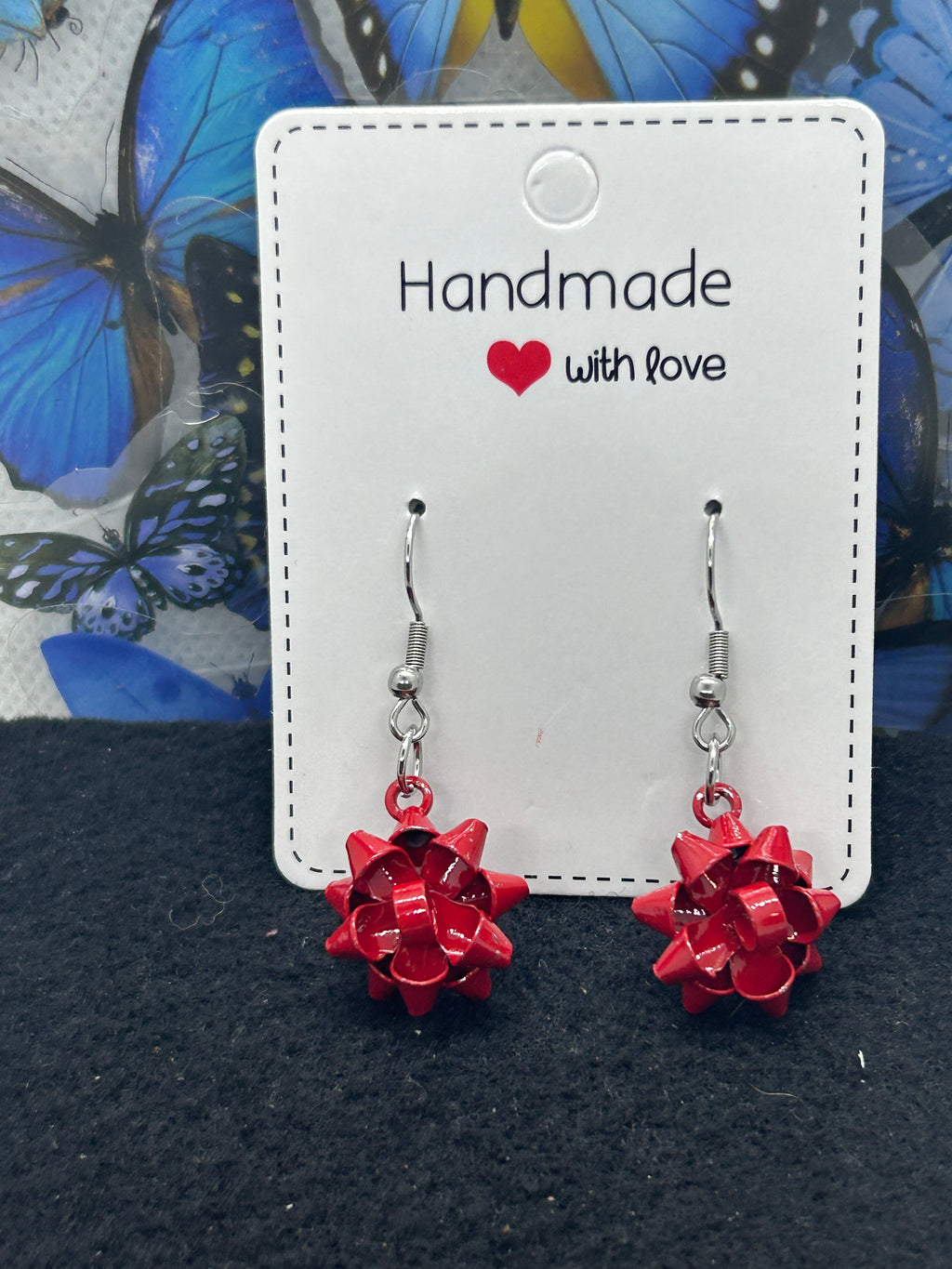 Red Bow Earrings
