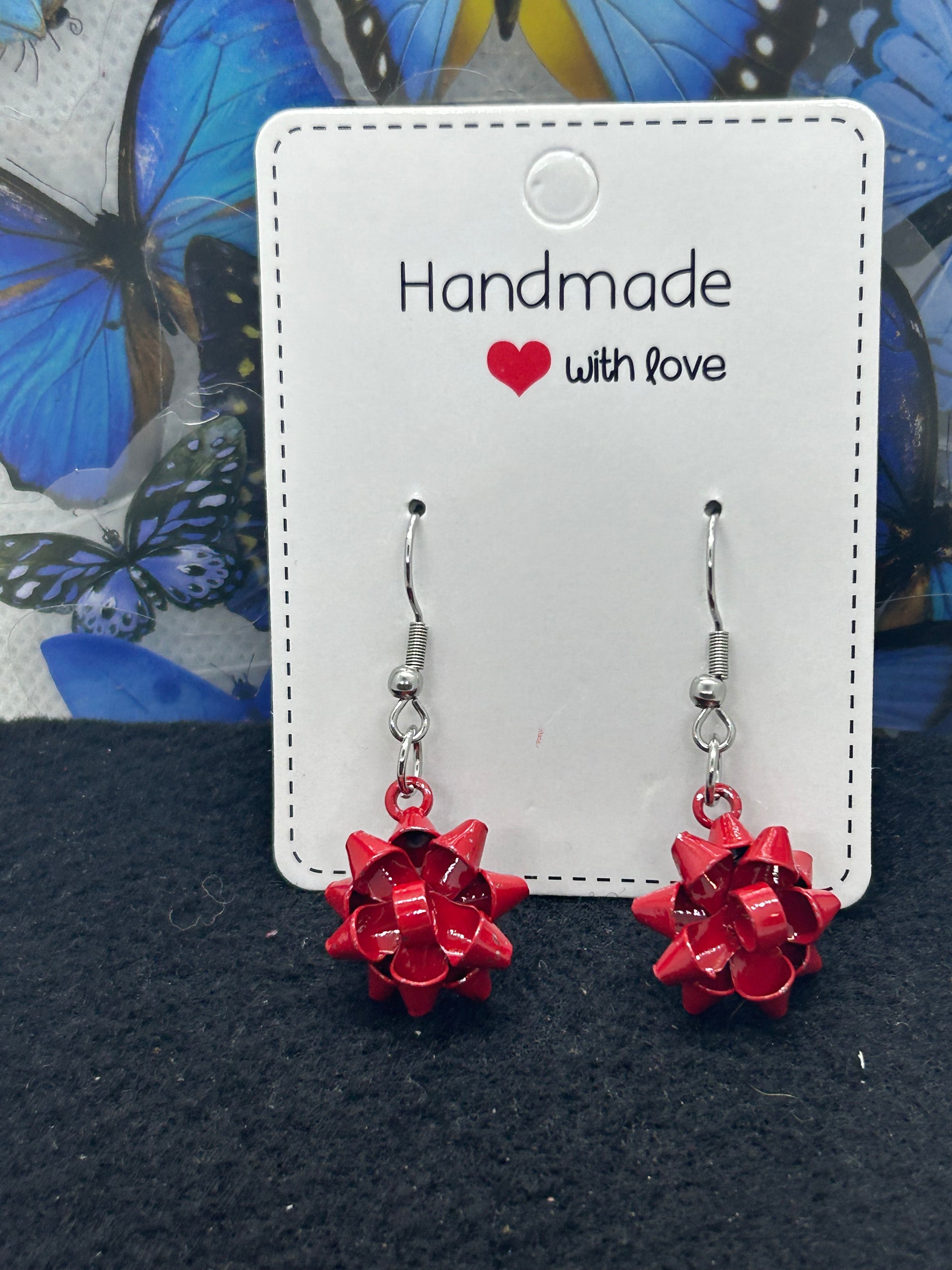 Red Bow Earrings