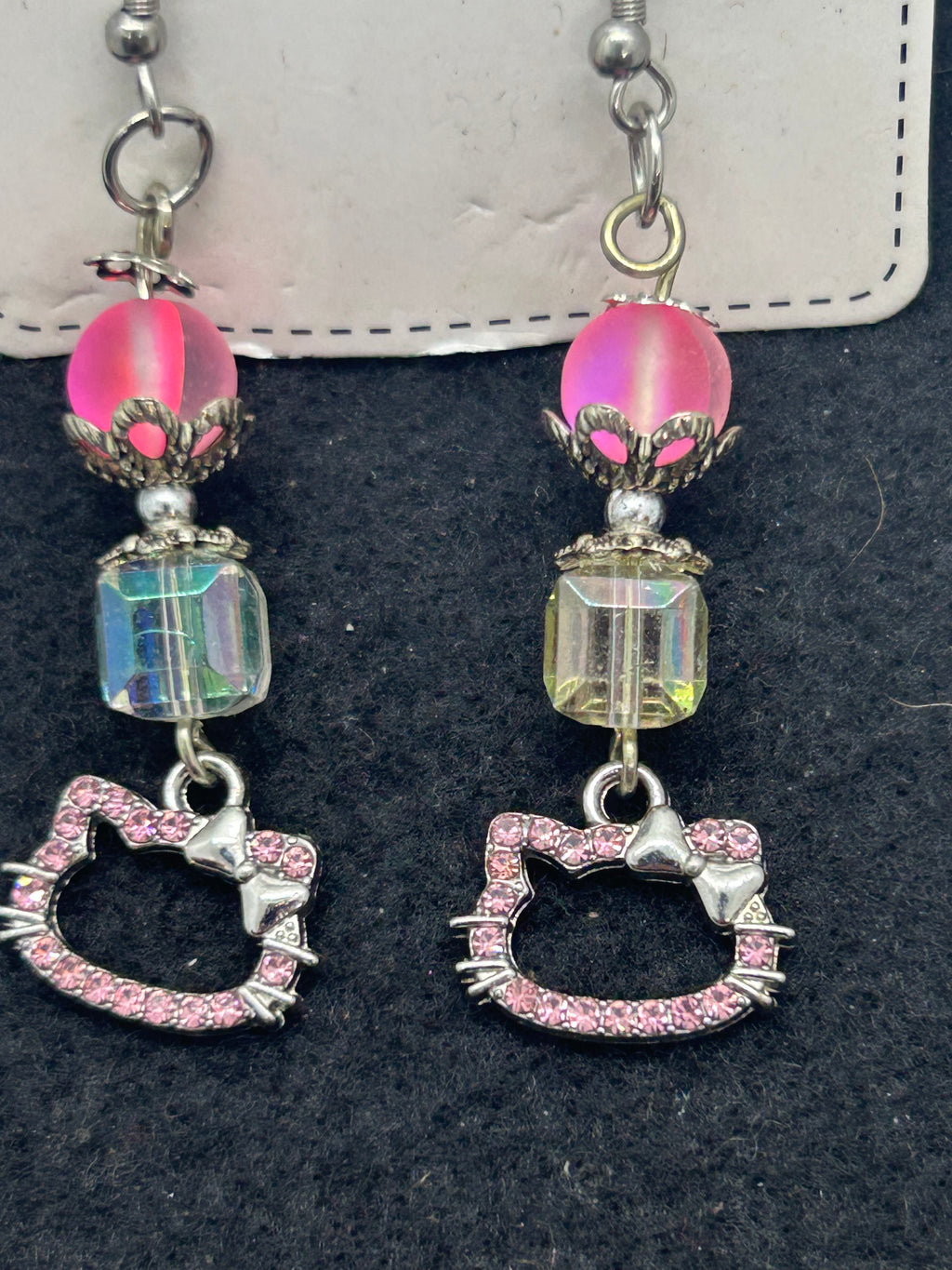 Rhinestone Kitty Earrings