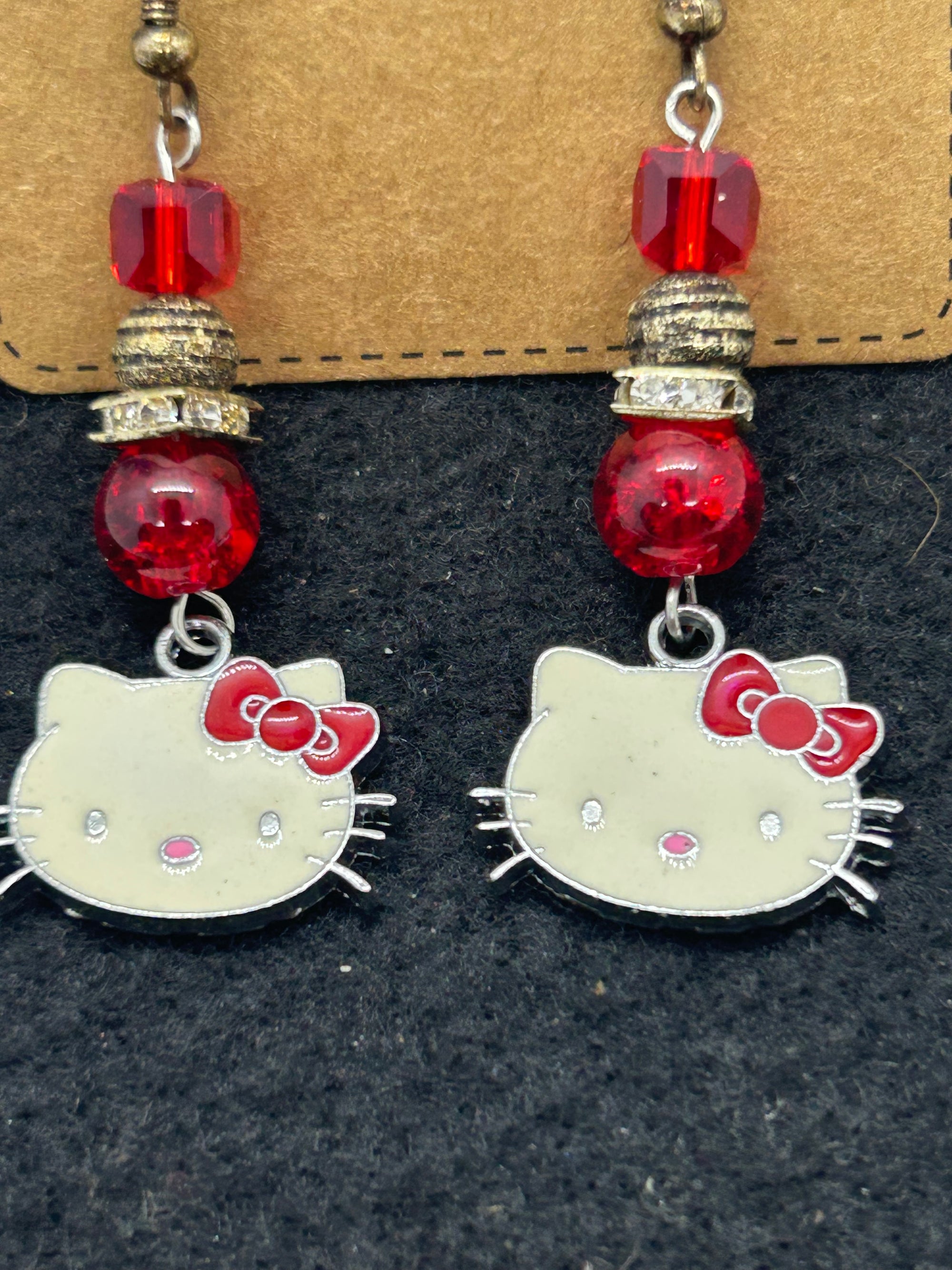 Red Kitty Earrings