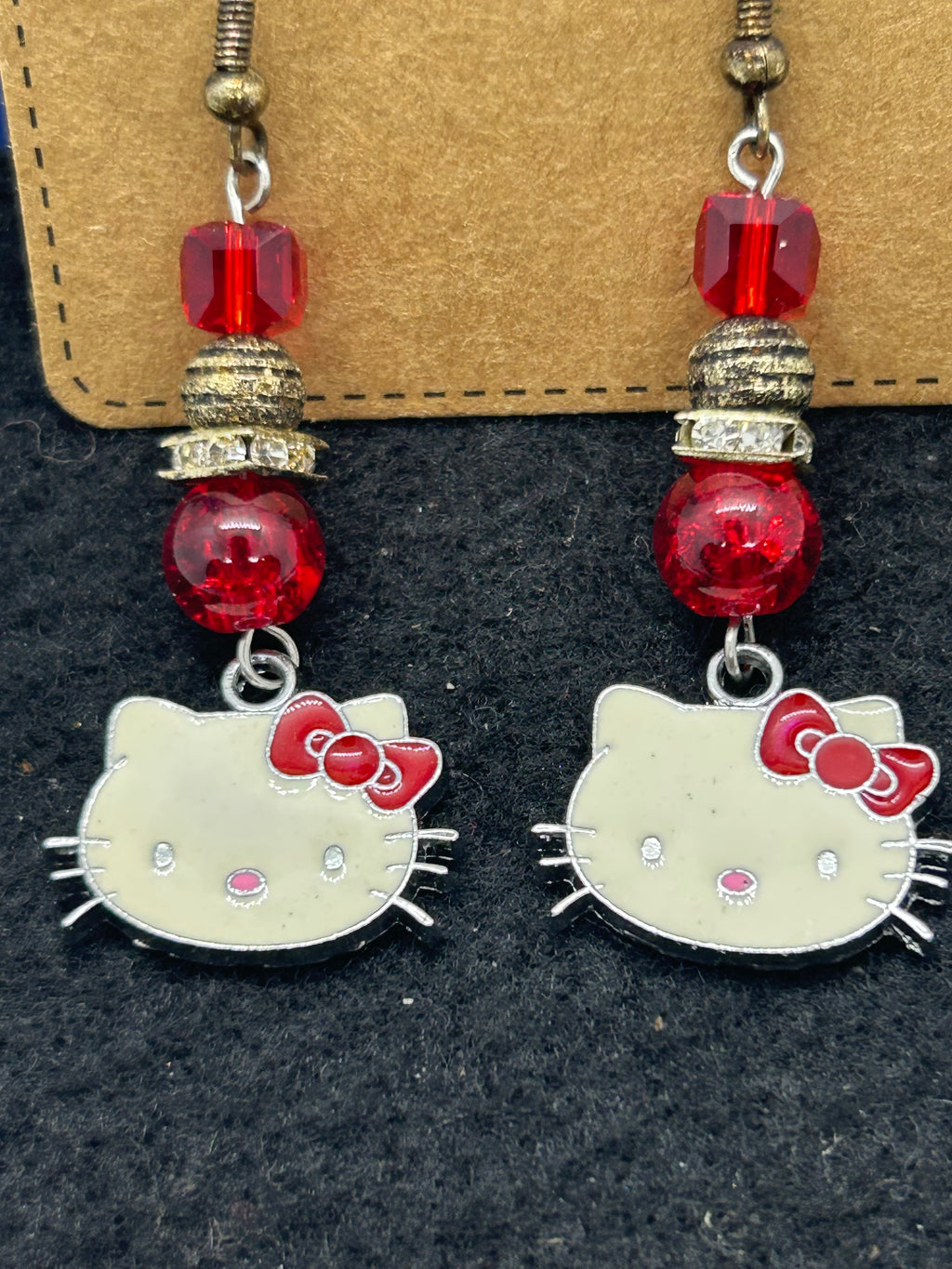 Red Kitty Earrings