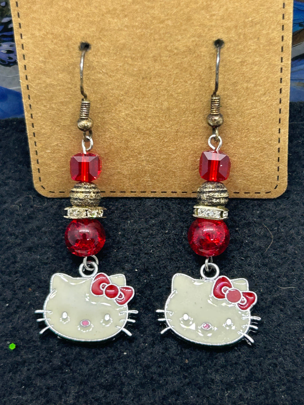 Red Kitty Earrings