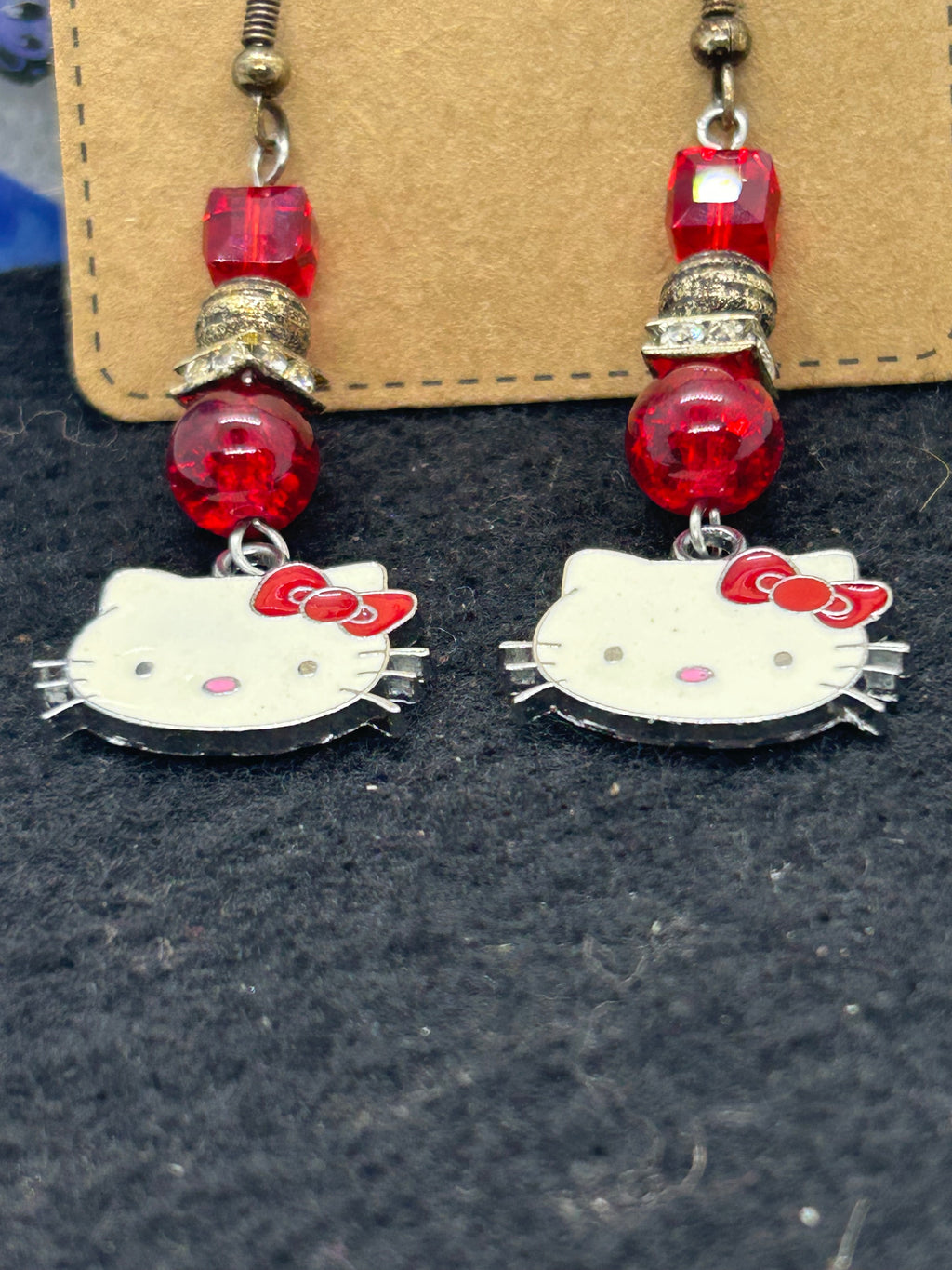 Red Kitty Earrings