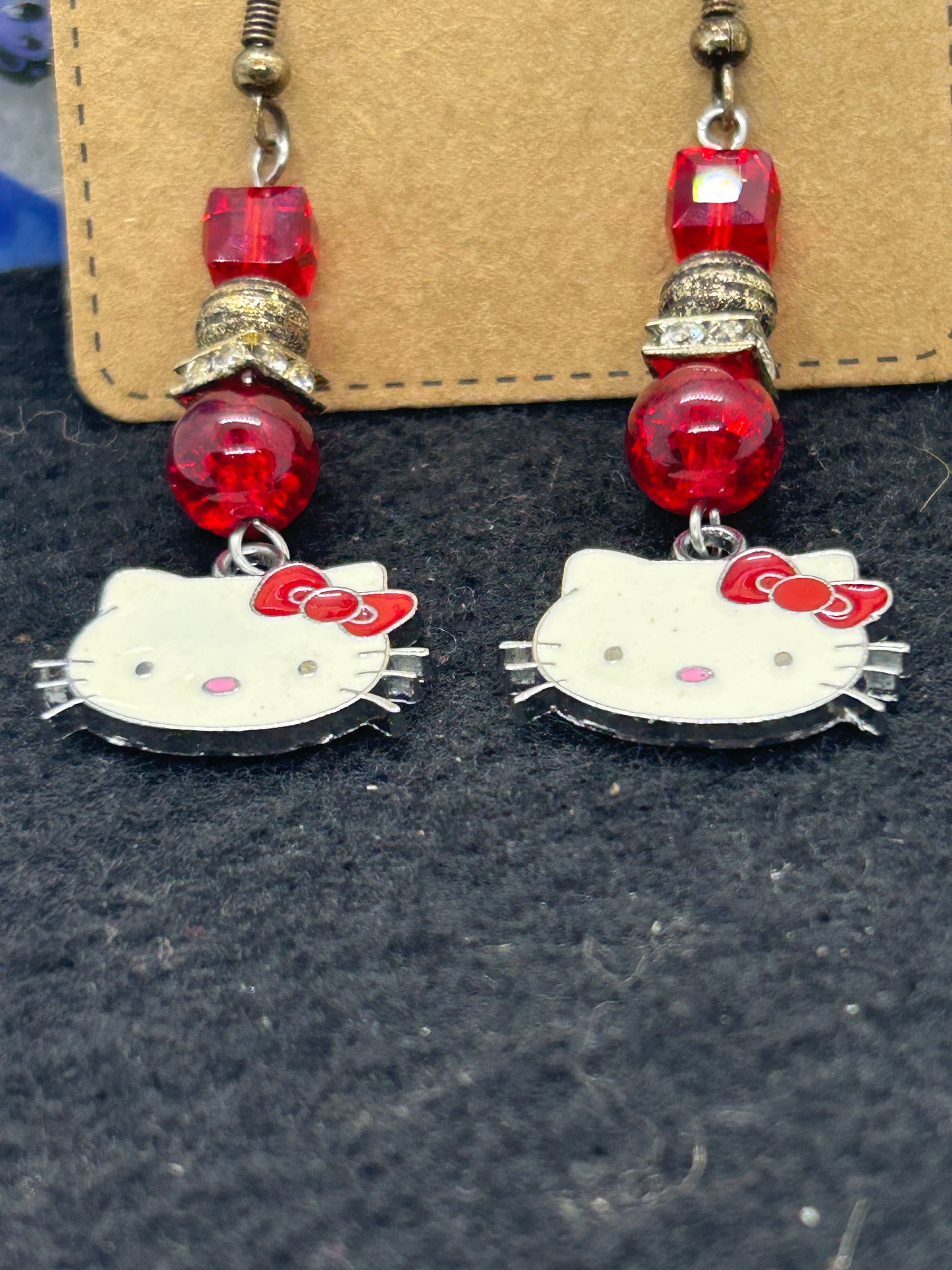 Red Kitty Earrings