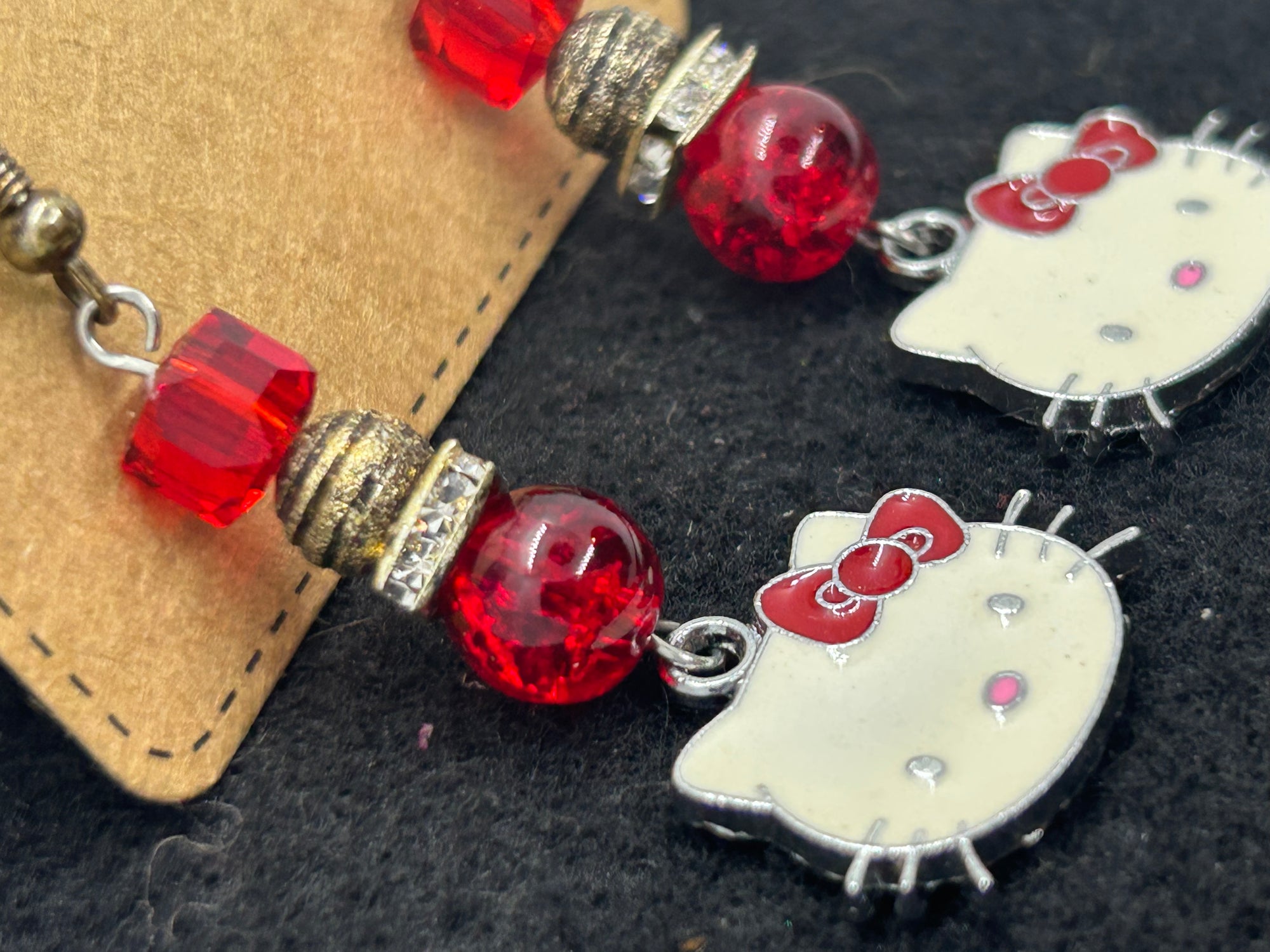 Red Kitty Earrings
