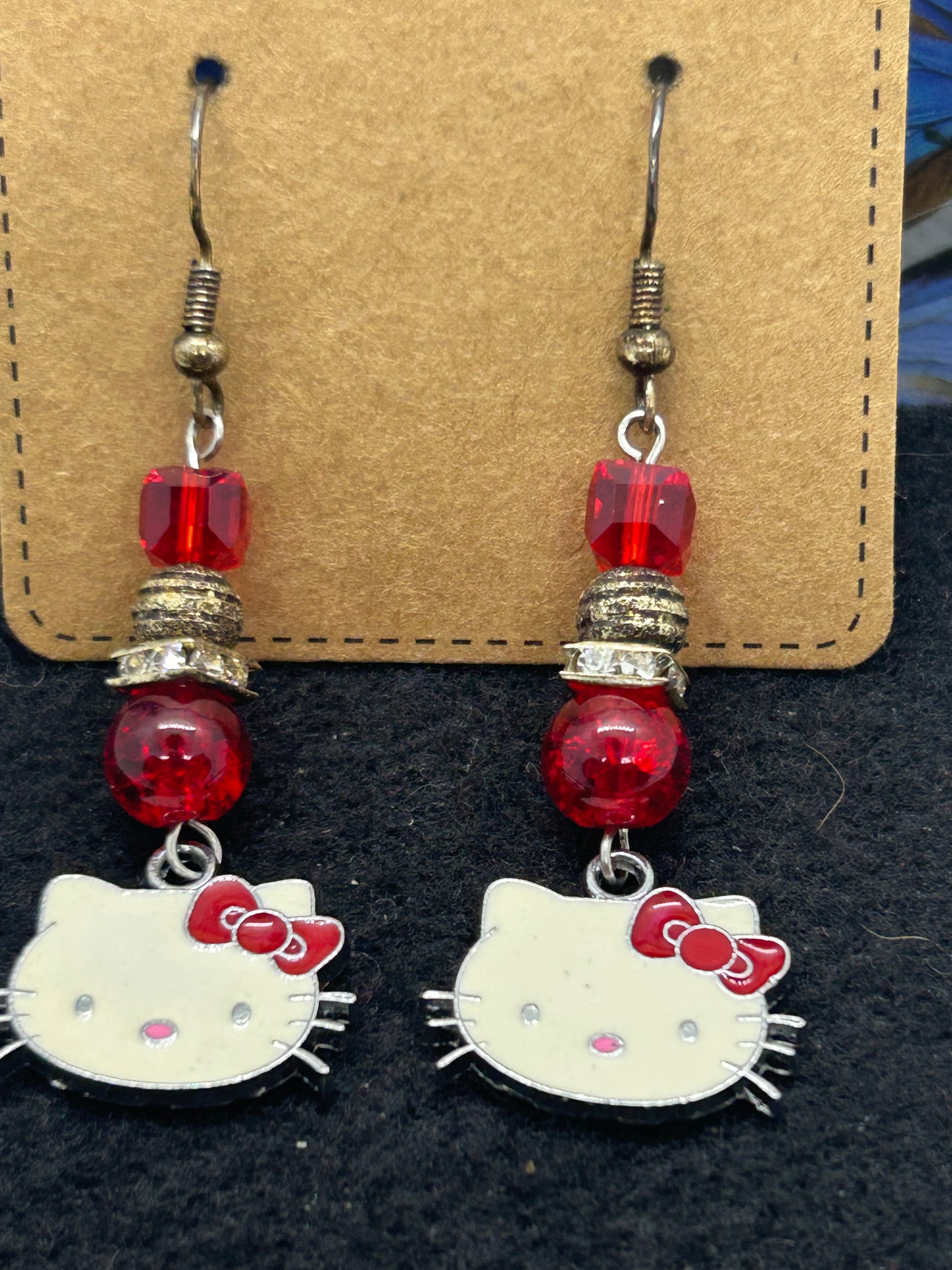 Red Kitty Earrings