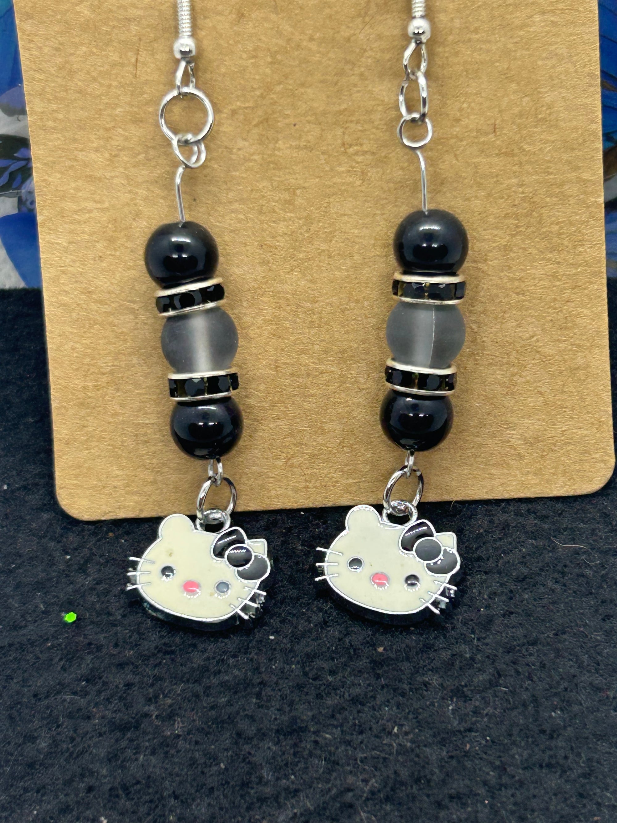 Black Kitty Earrings