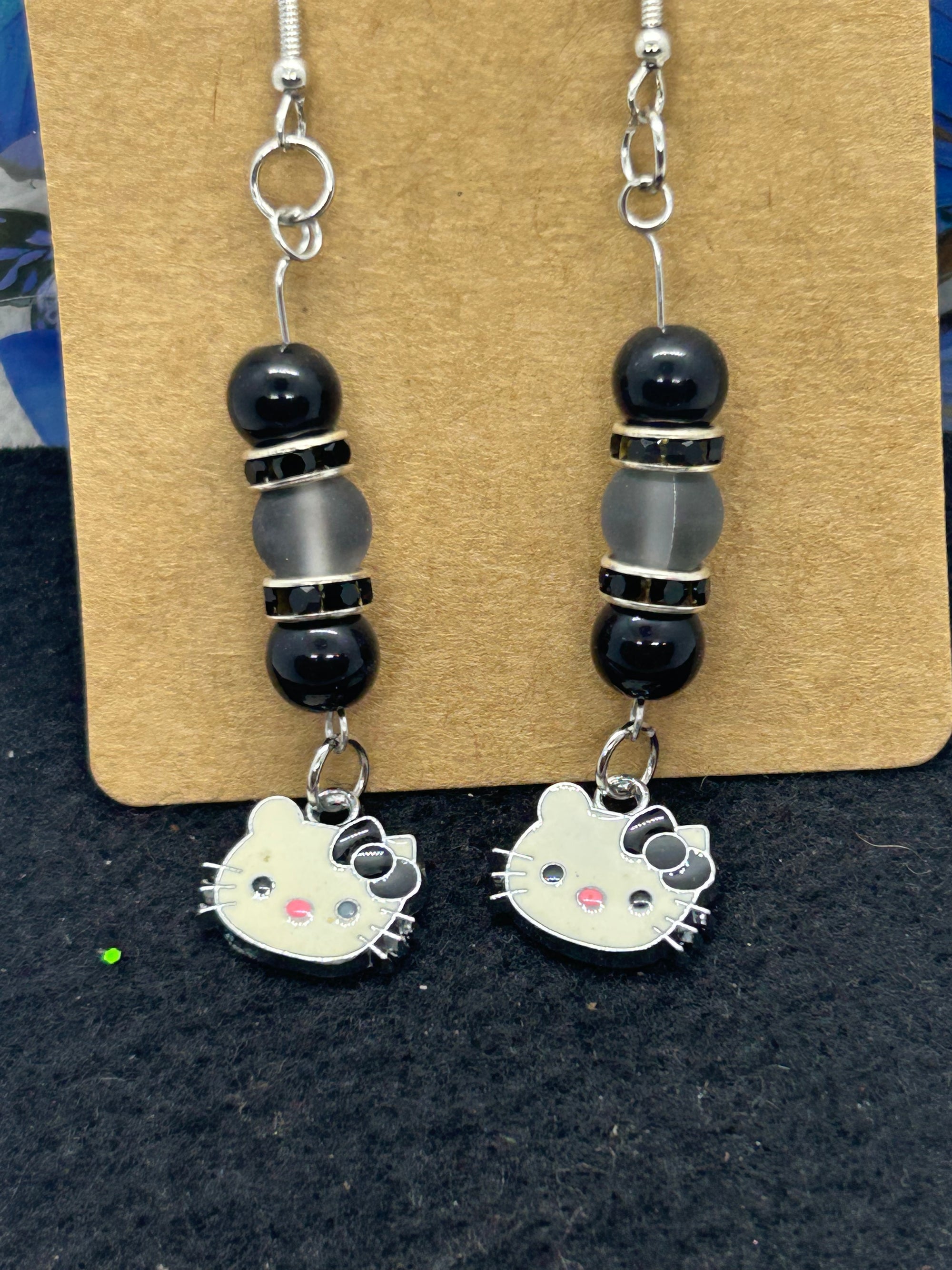 Black Kitty Earrings