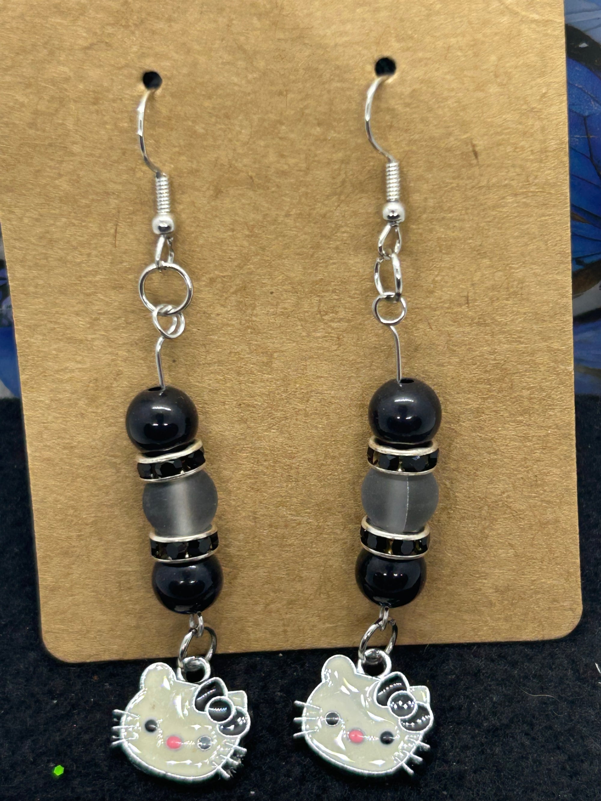 Black Kitty Earrings