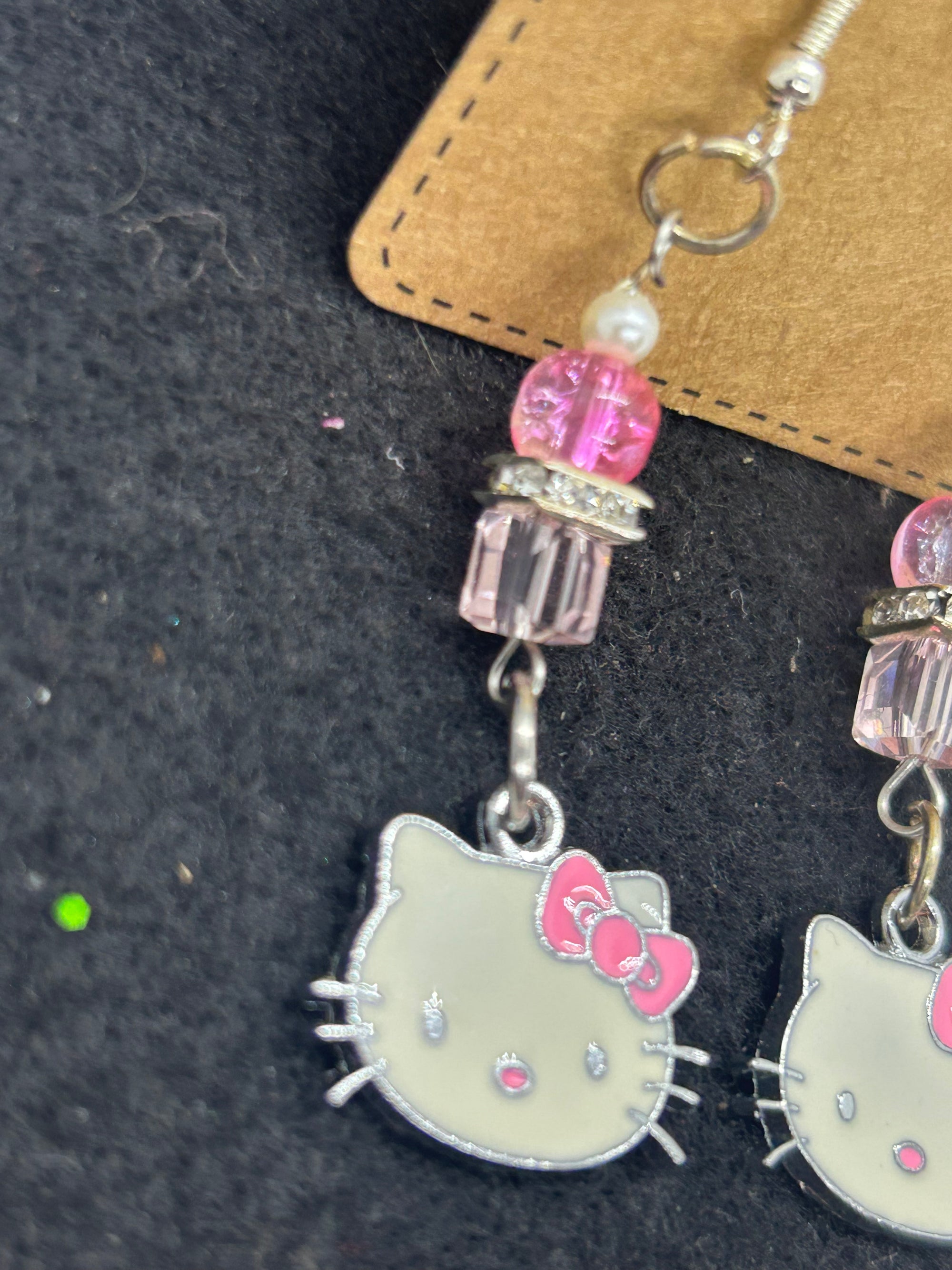 Pink Kitty Earrings