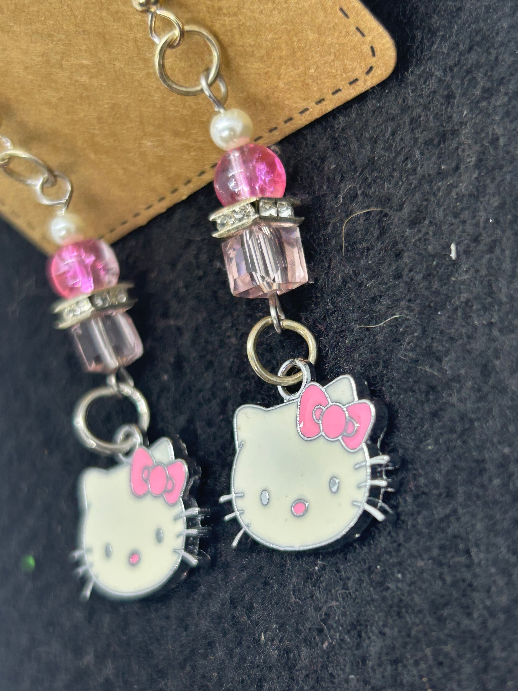 Pink Kitty Earrings
