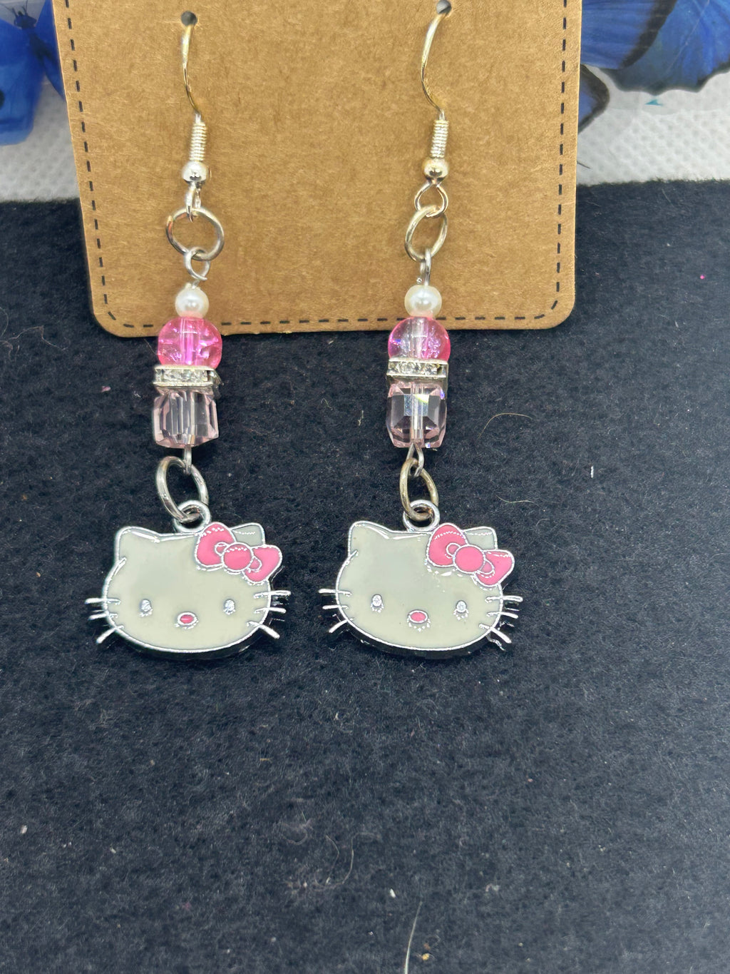 Pink Kitty Earrings