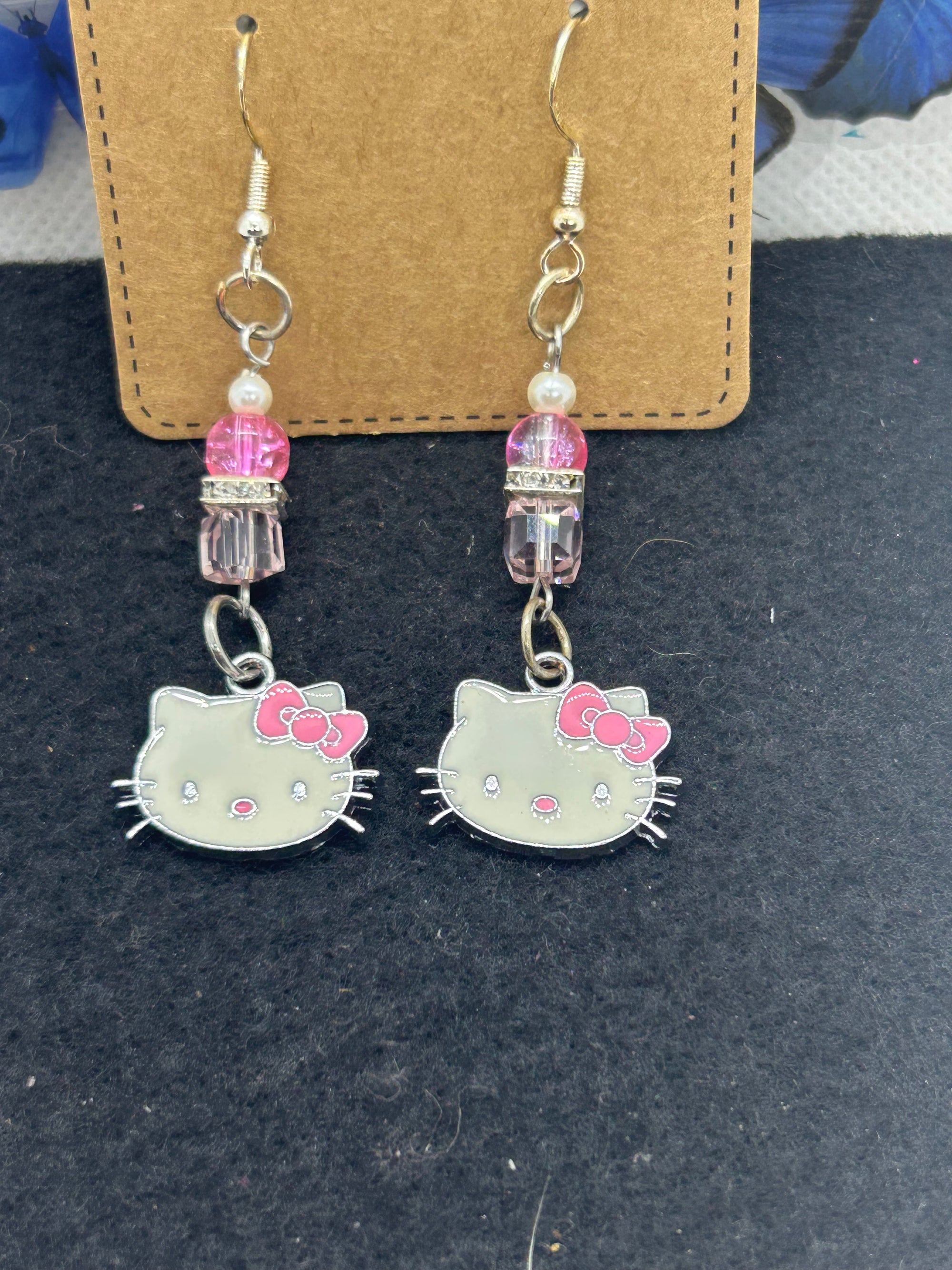 Pink Kitty Earrings