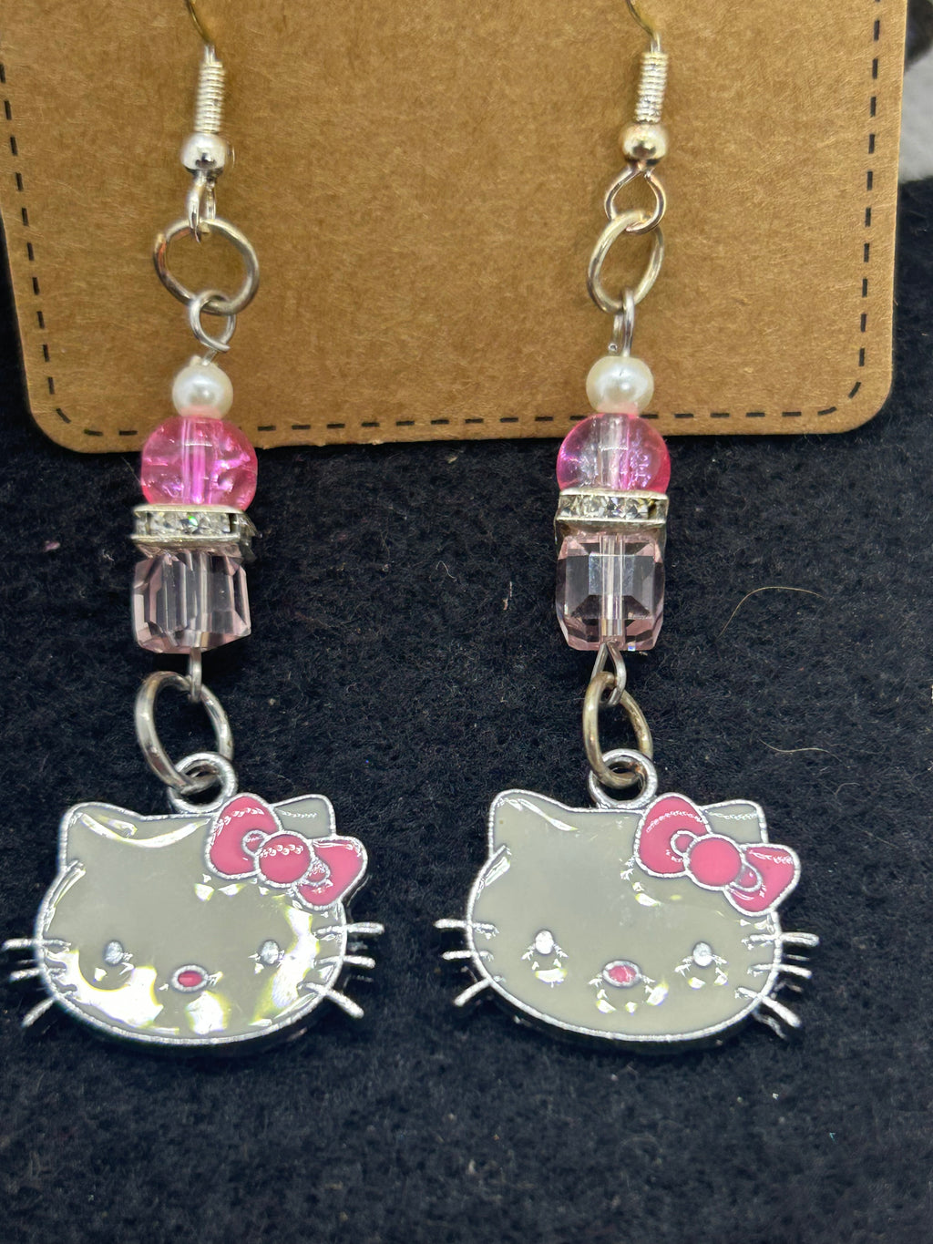 Pink Kitty Earrings