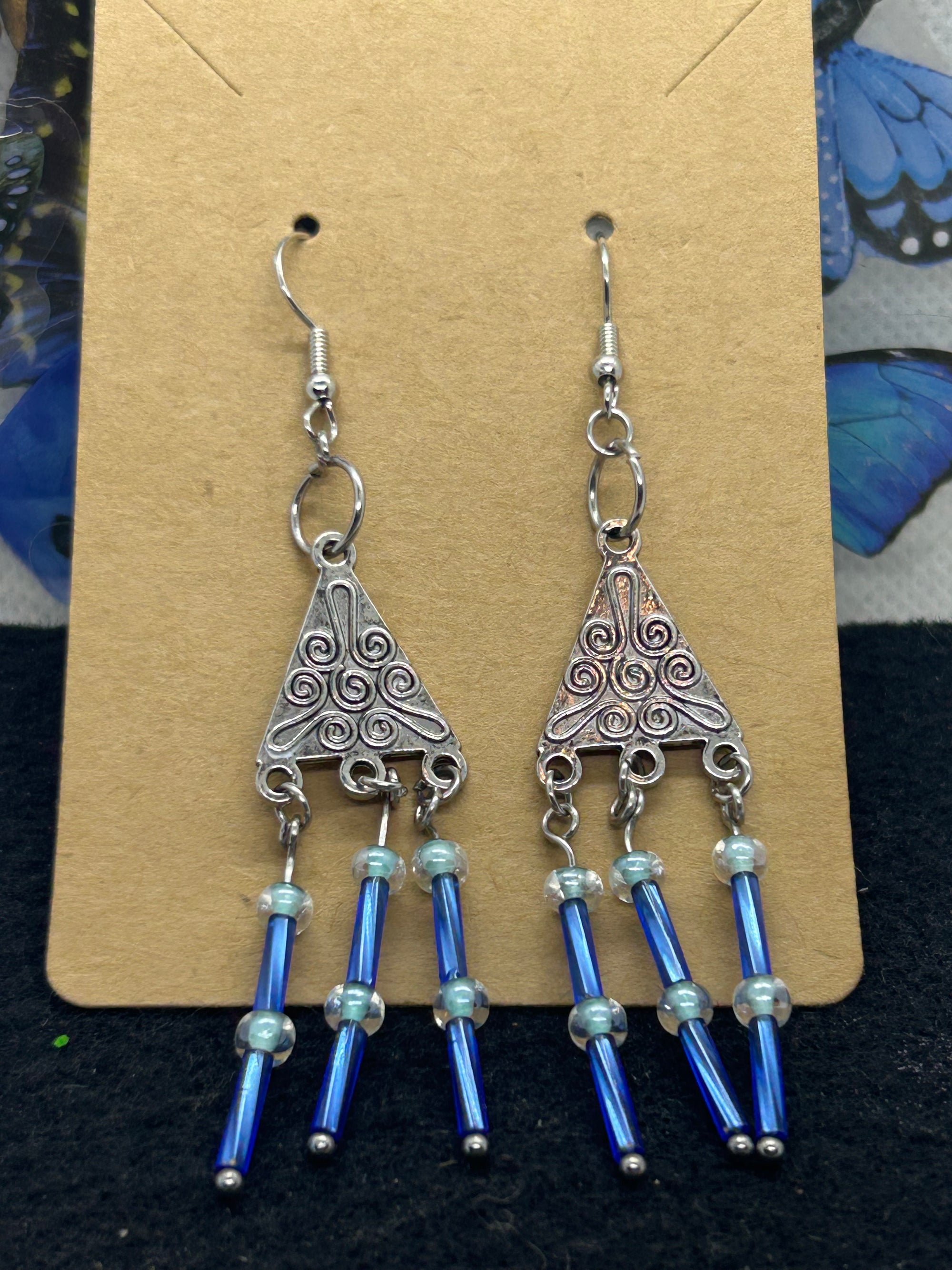 Blue Chandelier Earrings
