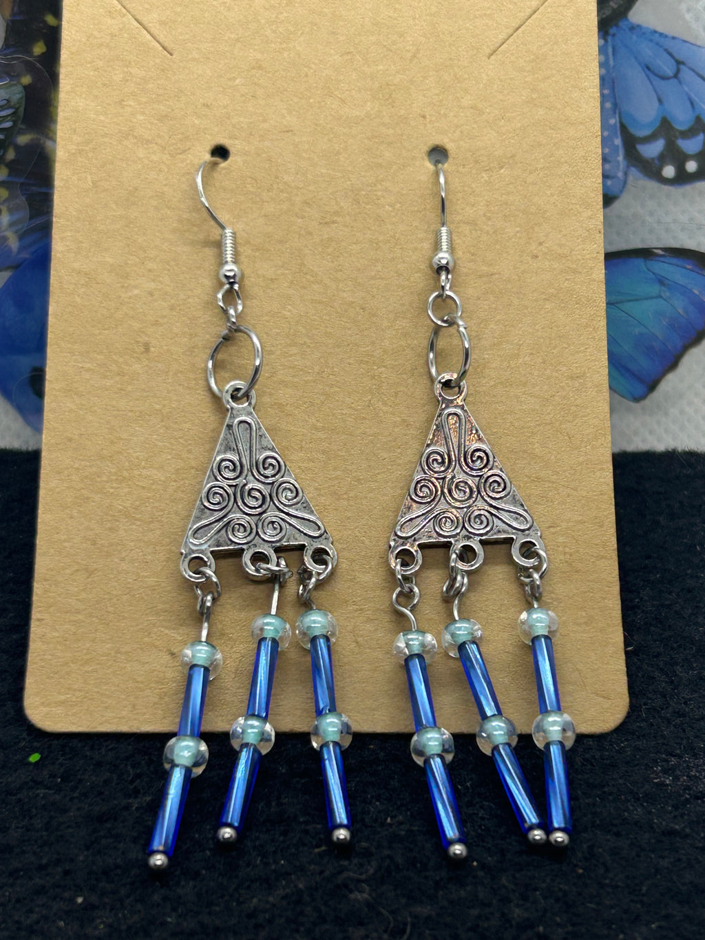 Blue Chandelier Earrings