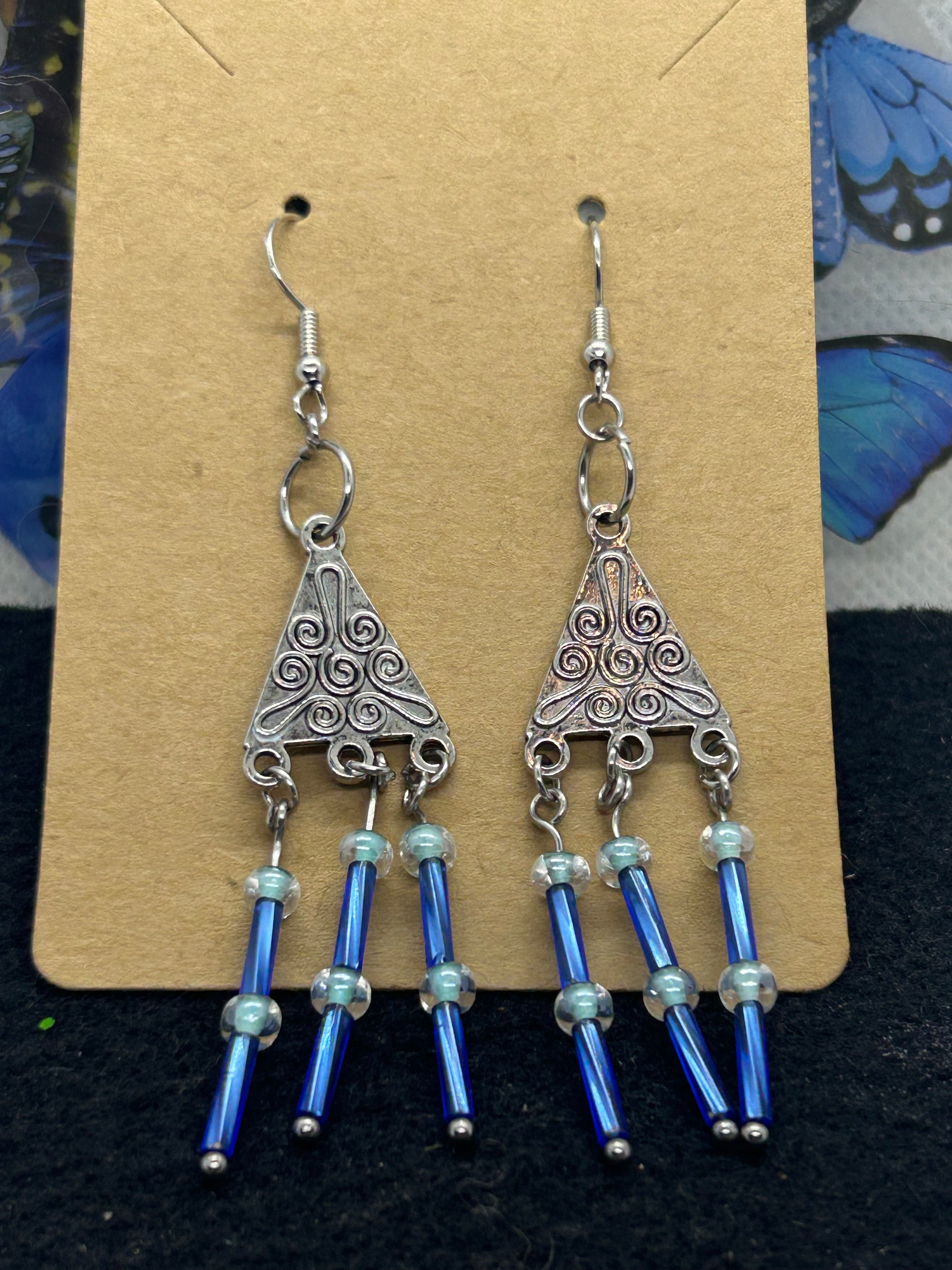Blue Chandelier Earrings