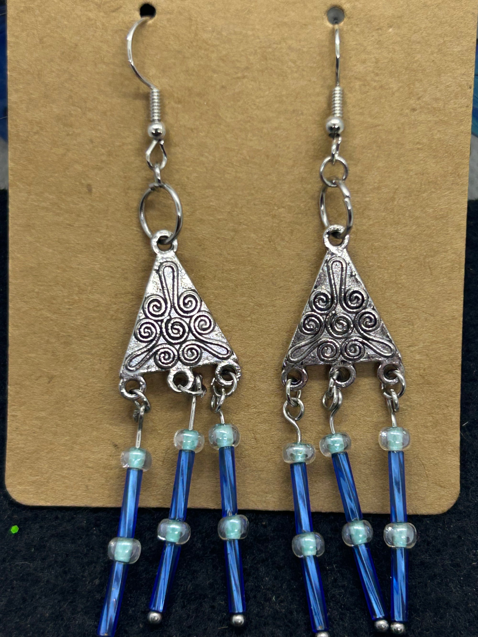 Blue Chandelier Earrings