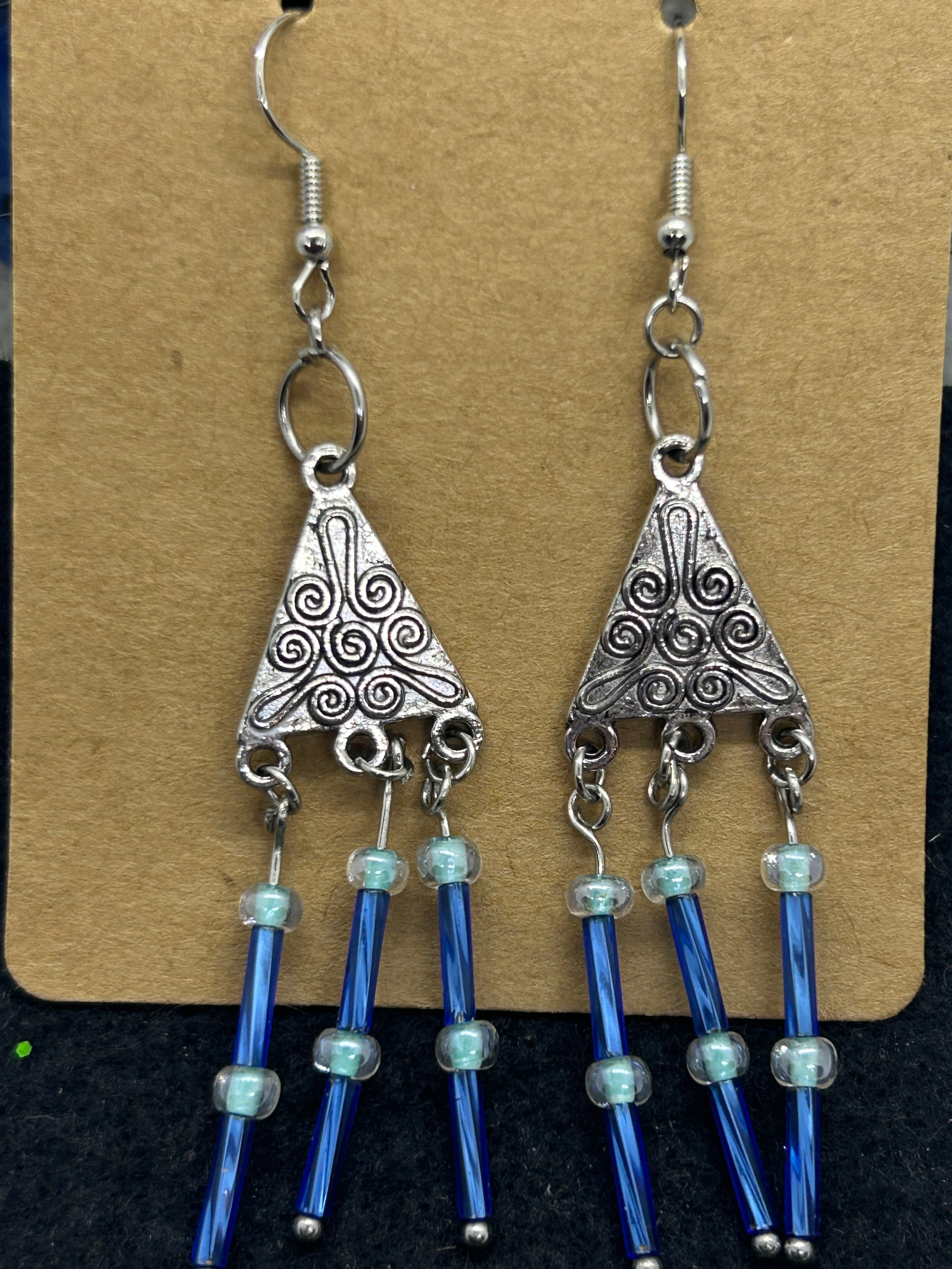 Blue Chandelier Earrings
