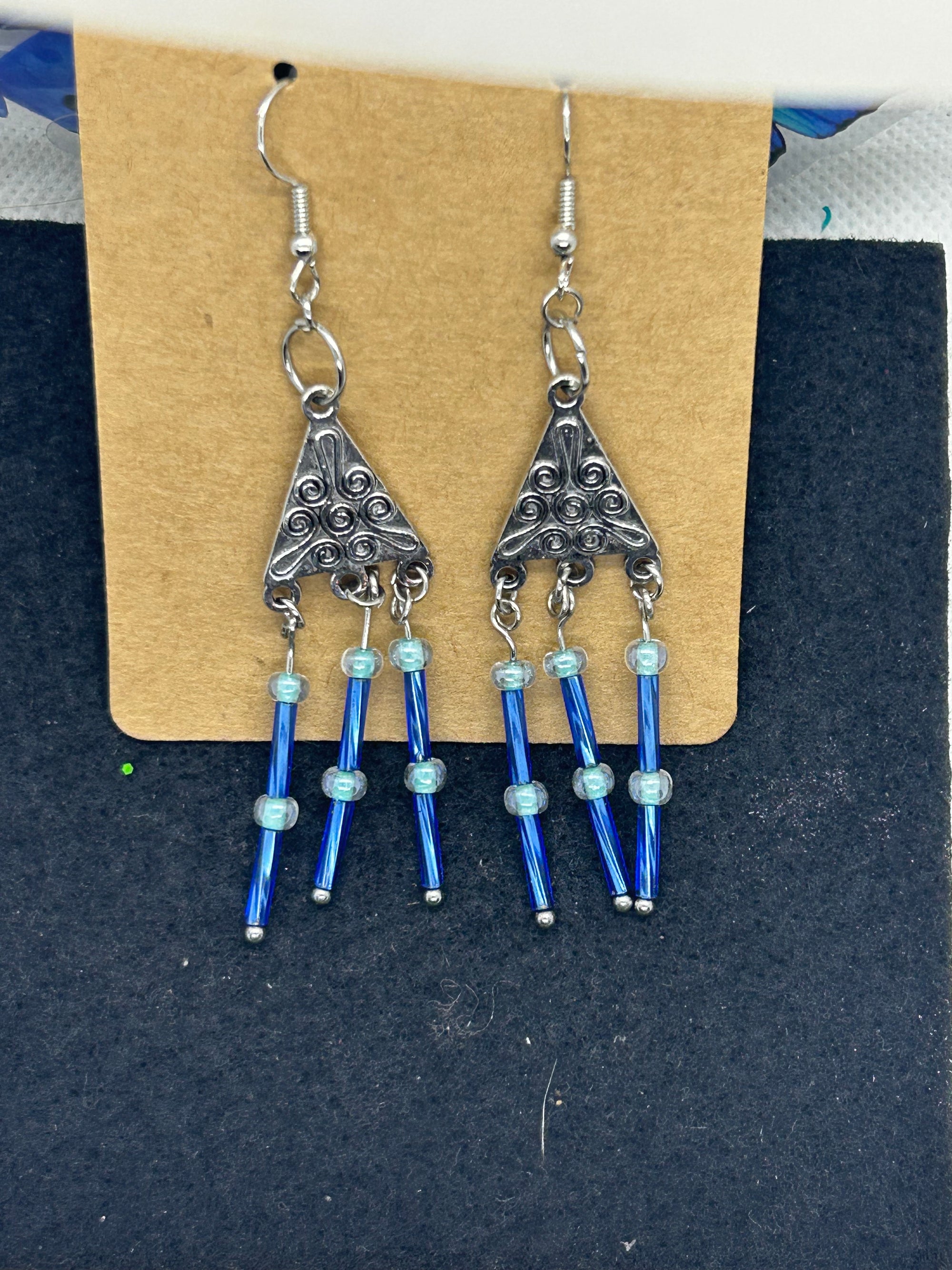 Blue Chandelier Earrings