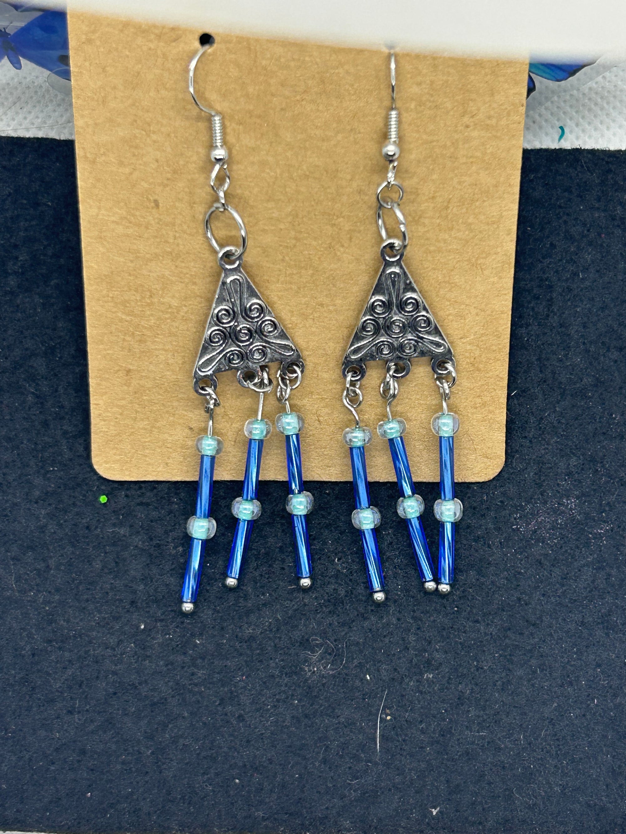 Blue Chandelier Earrings