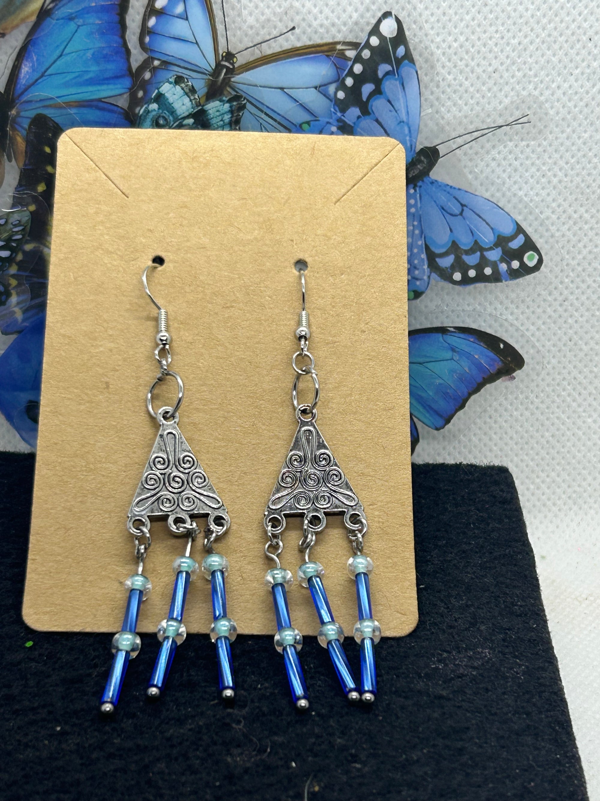 Blue Chandelier Earrings