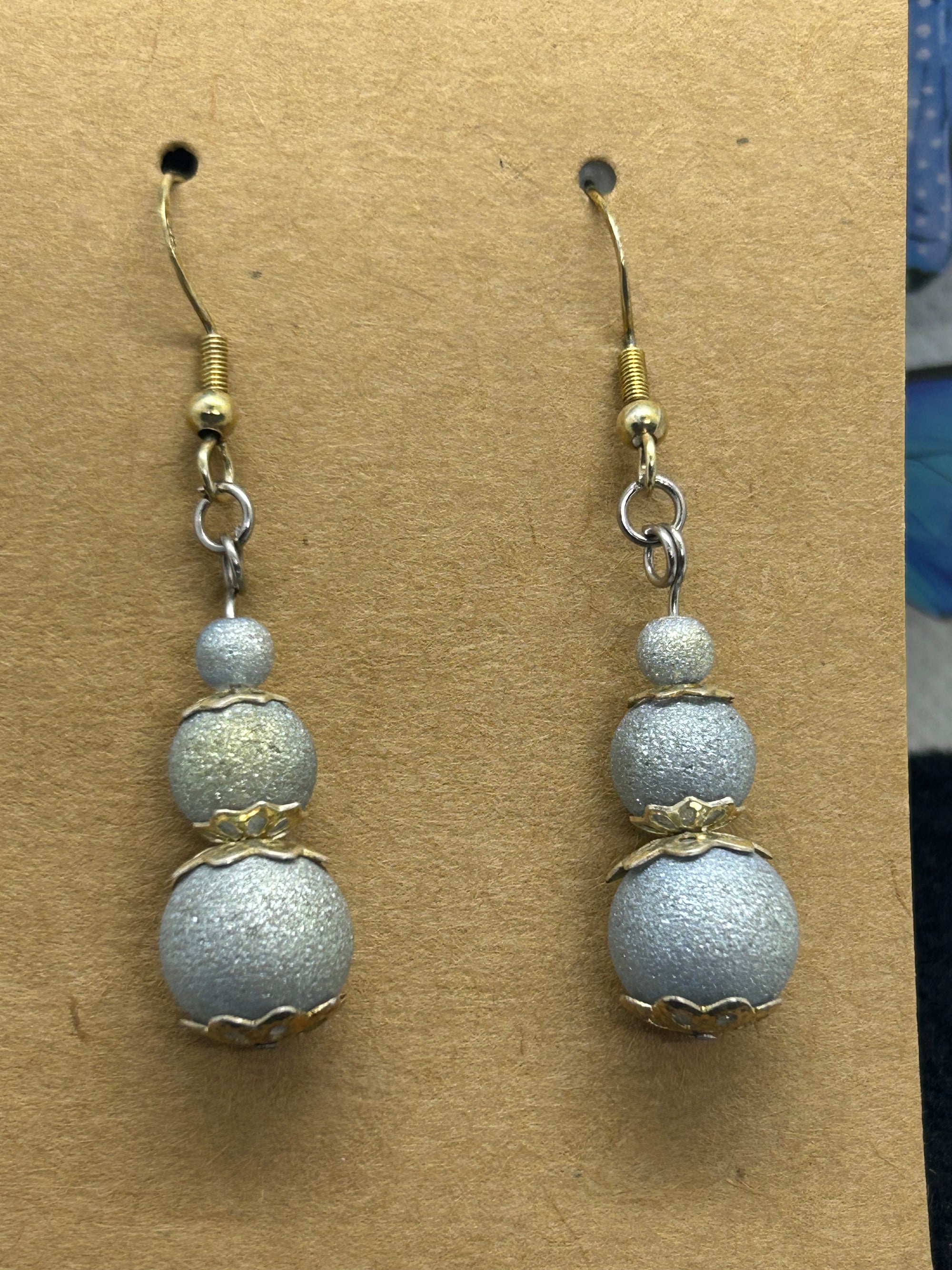 Blue Beaded Earrings