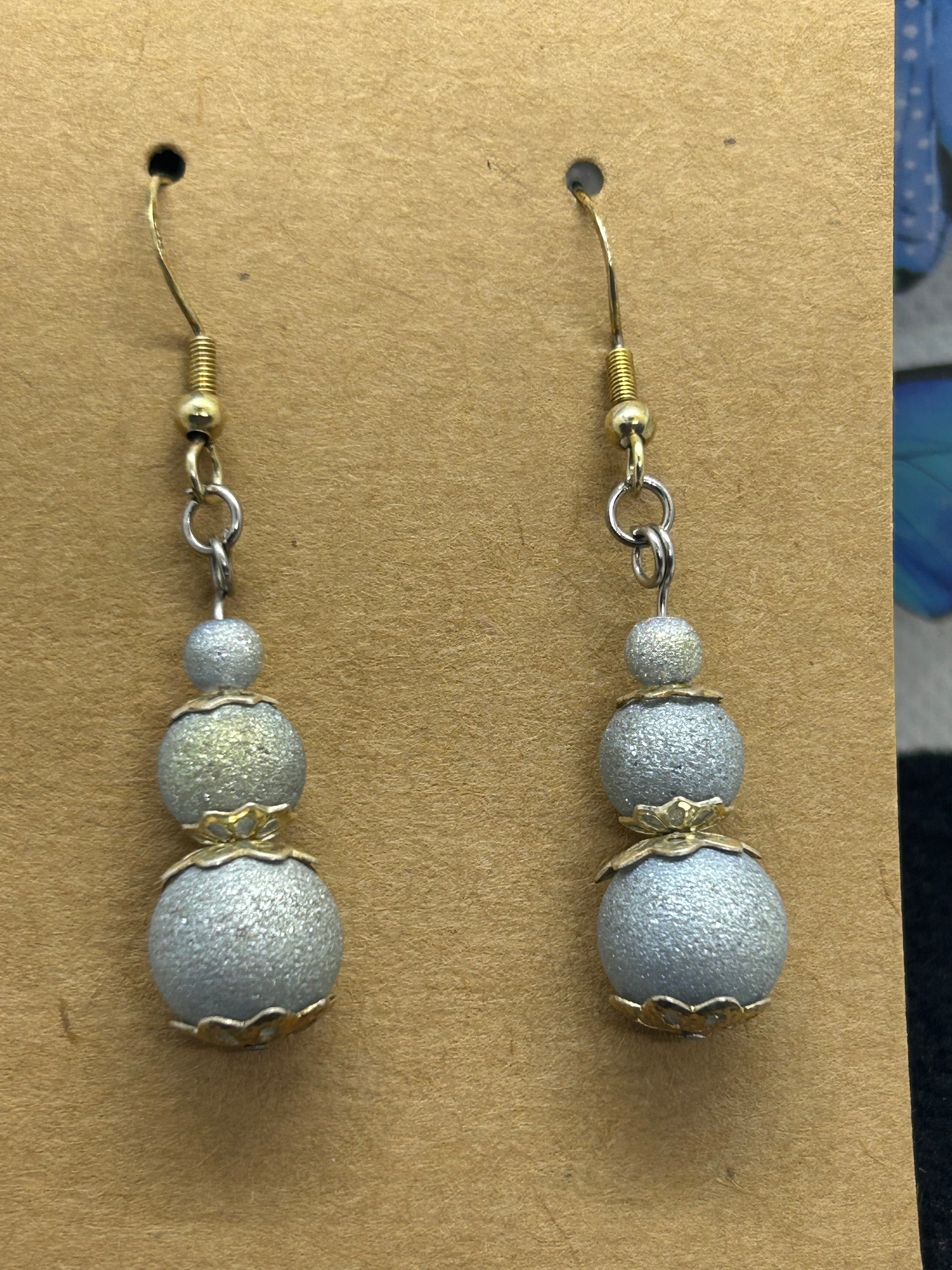 Blue Beaded Earrings