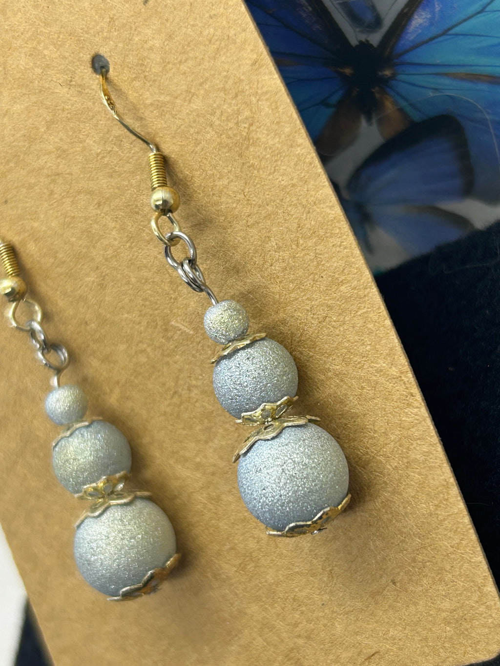 Blue Beaded Earrings