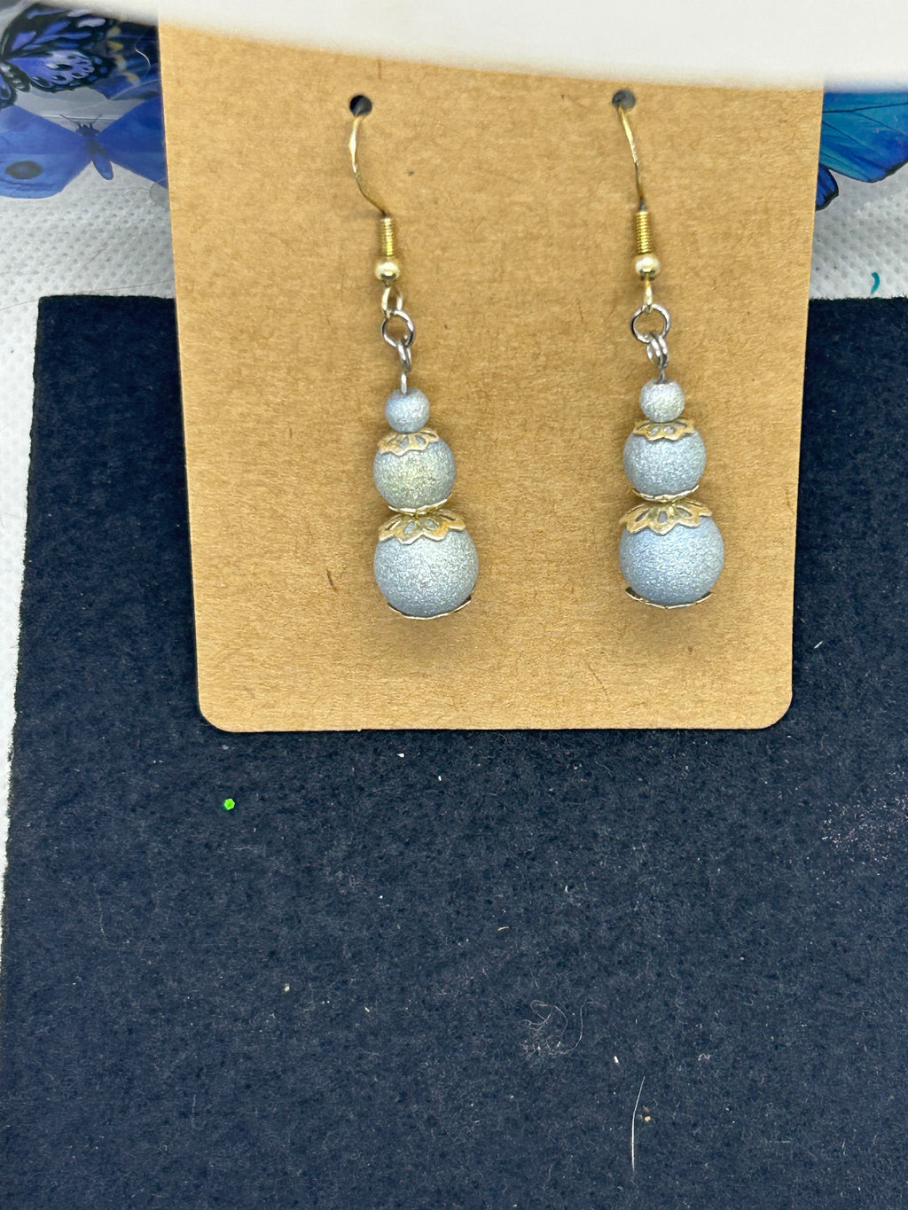 Blue Beaded Earrings