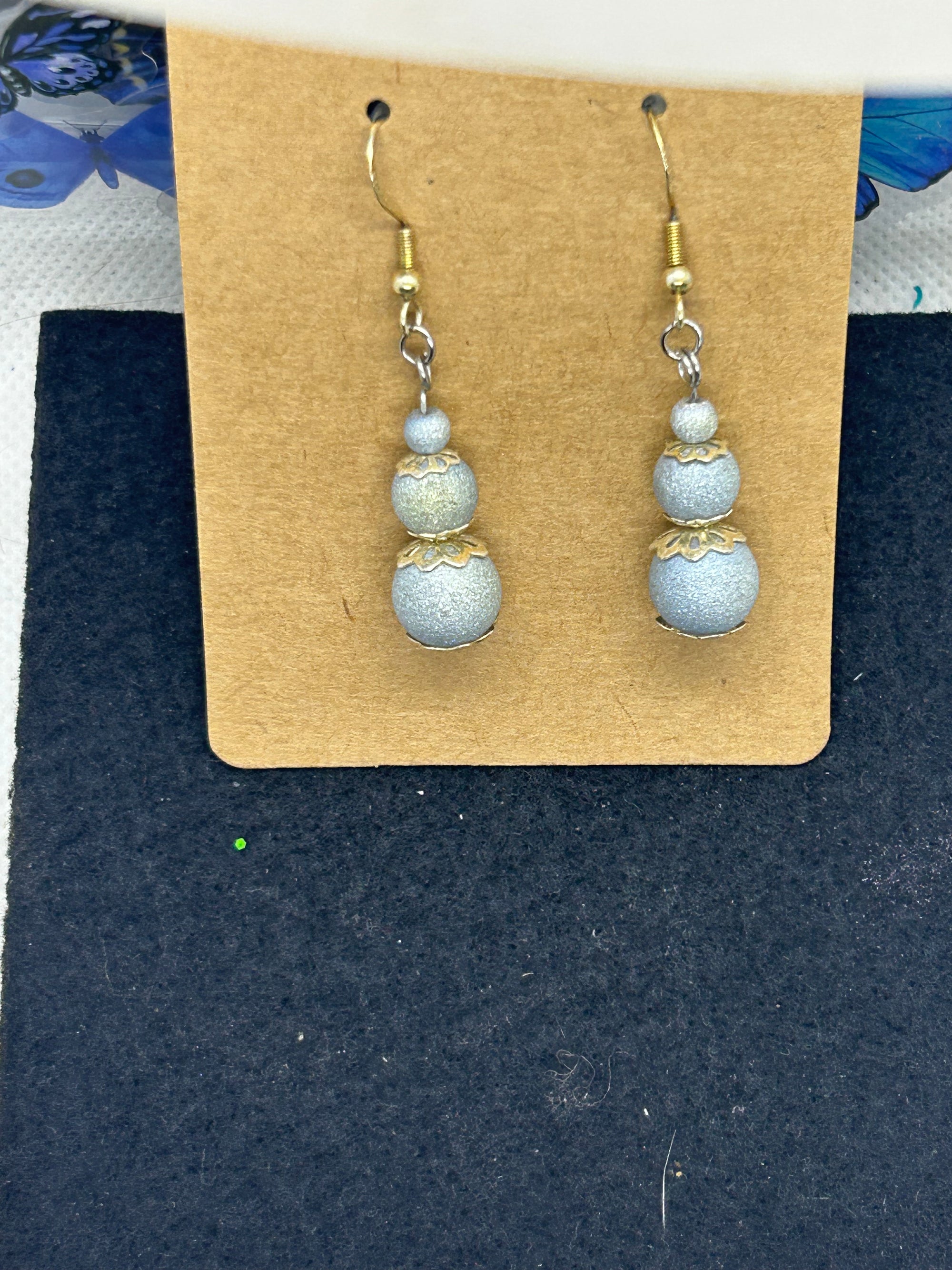 Blue Beaded Earrings