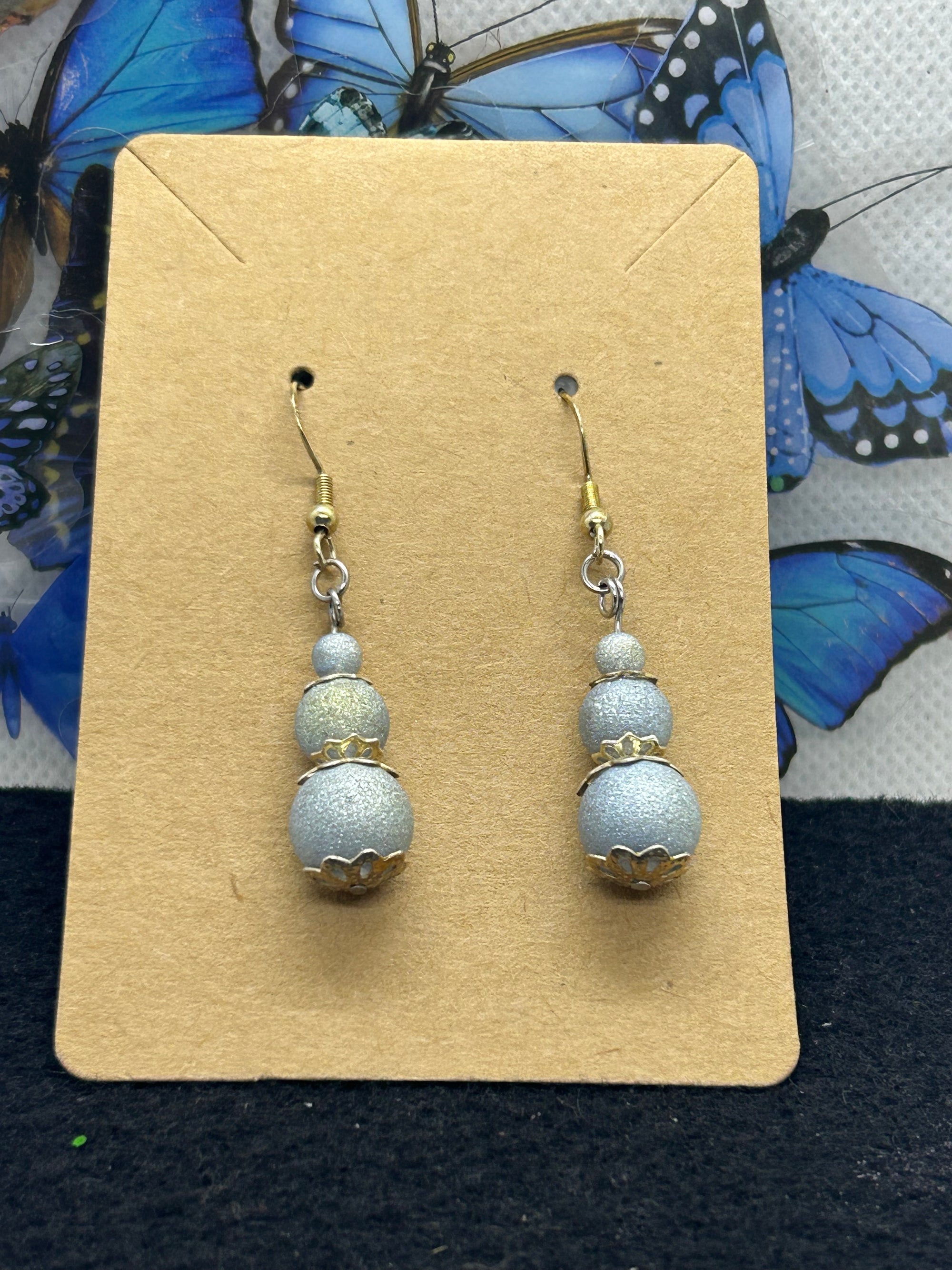 Blue Beaded Earrings