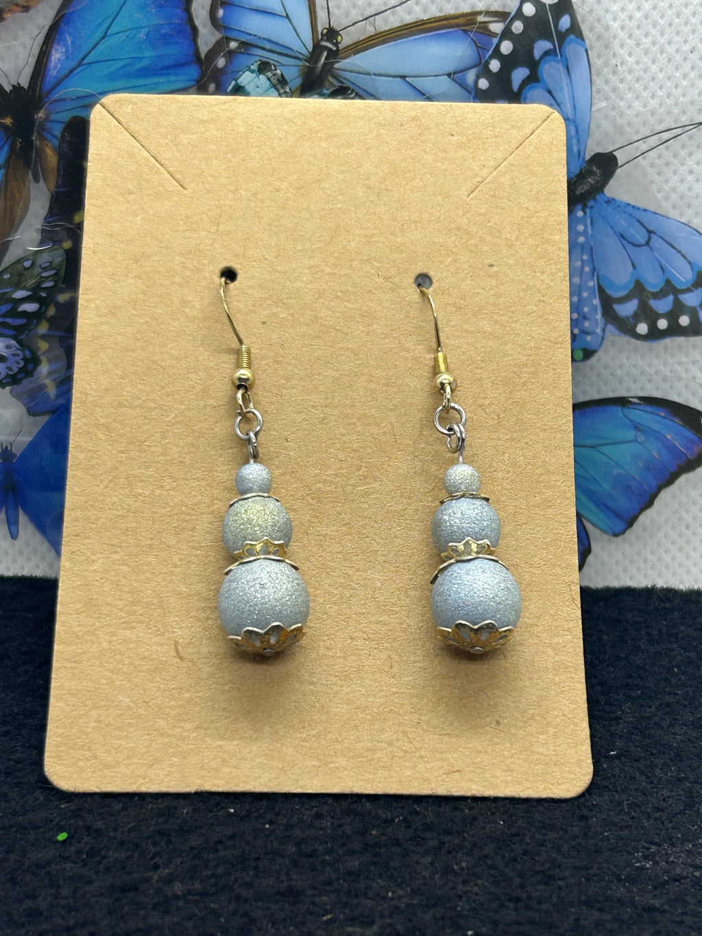 Blue Beaded Earrings