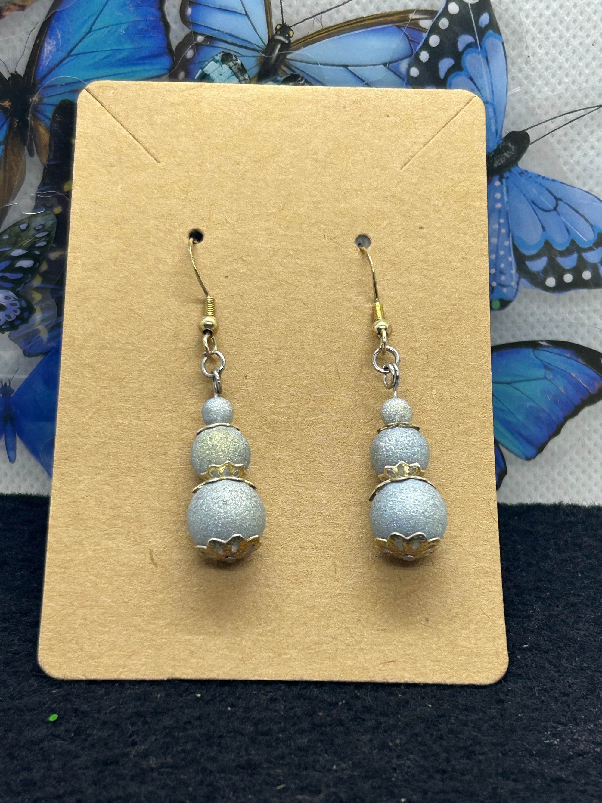 Blue Beaded Earrings