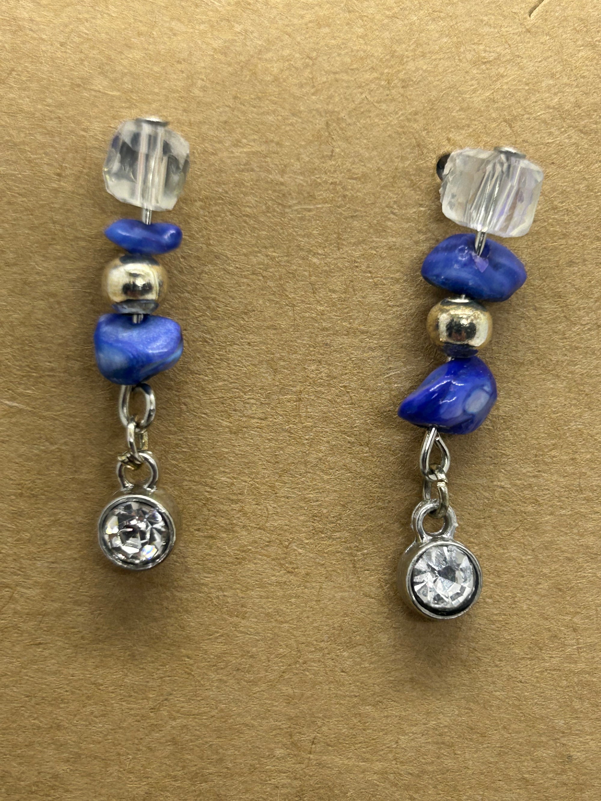Blue Natural Stone Stud Earrings