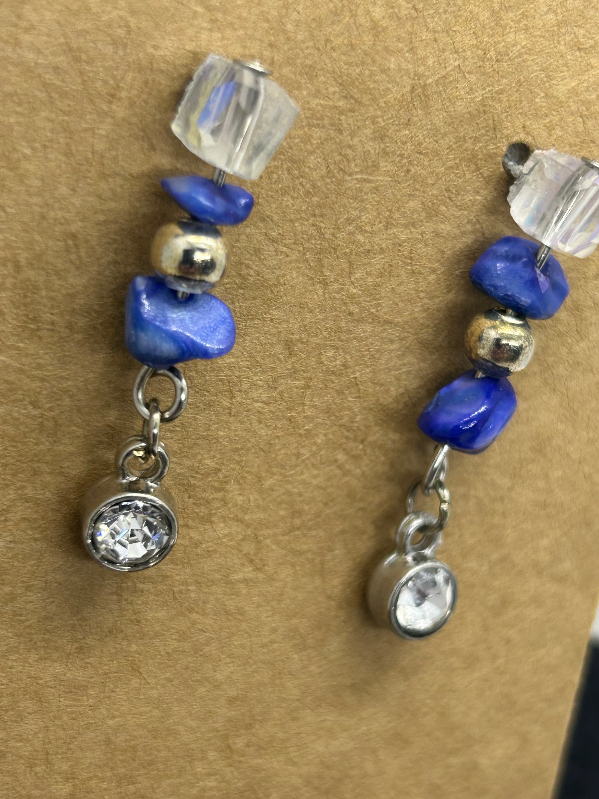 Blue Natural Stone Stud Earrings