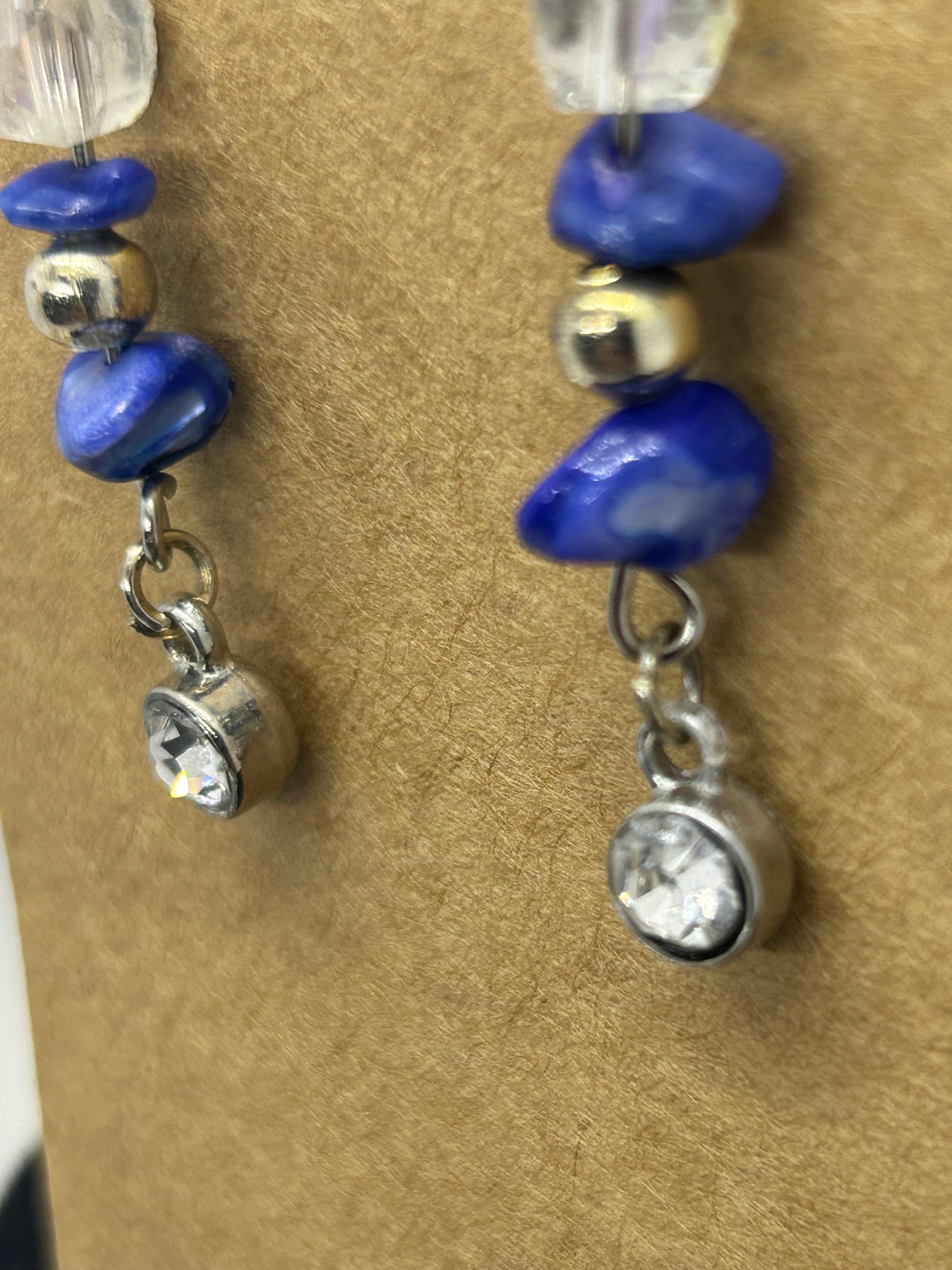 Blue Natural Stone Stud Earrings