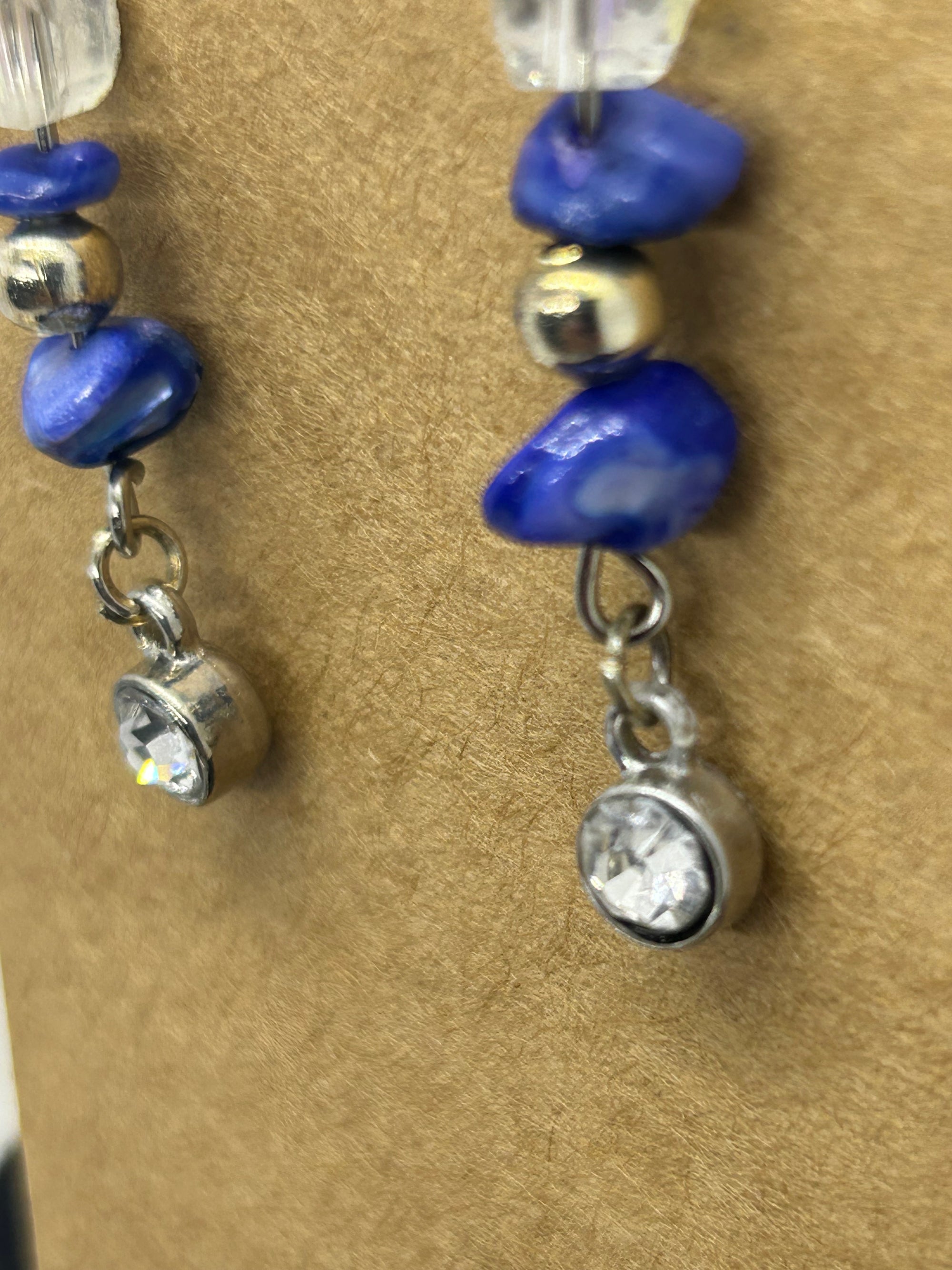Blue Natural Stone Stud Earrings