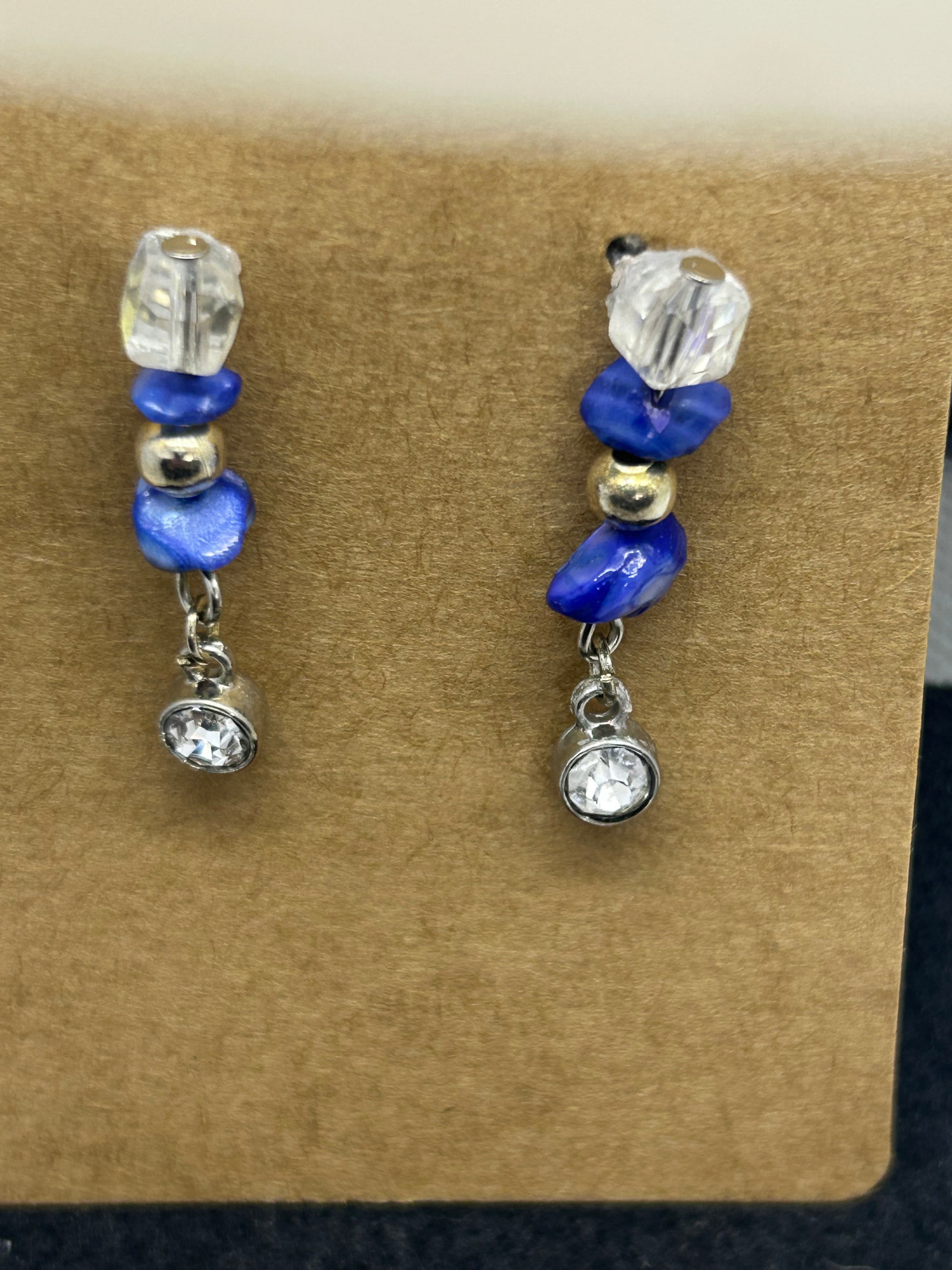 Blue Natural Stone Stud Earrings