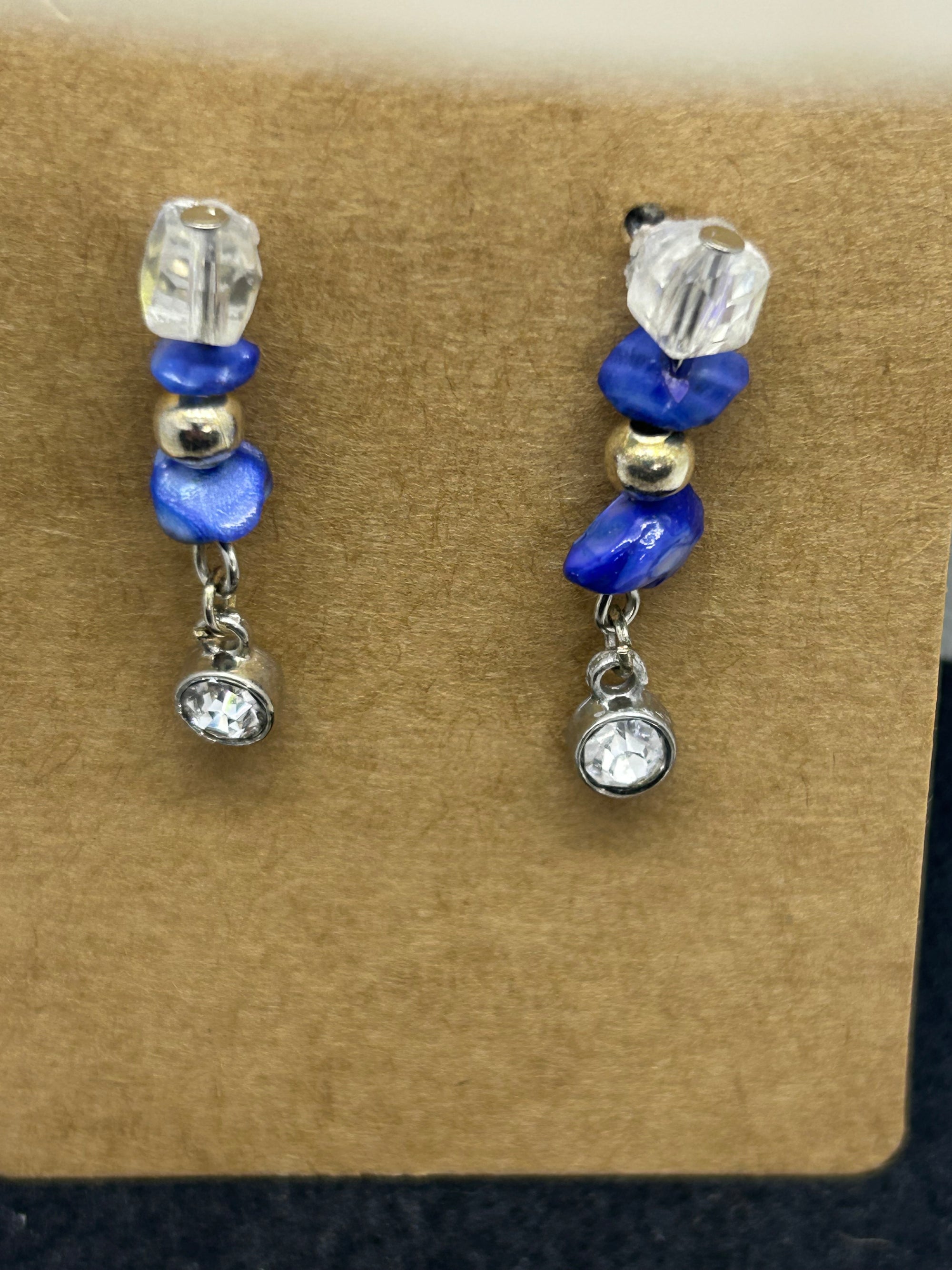 Blue Natural Stone Stud Earrings