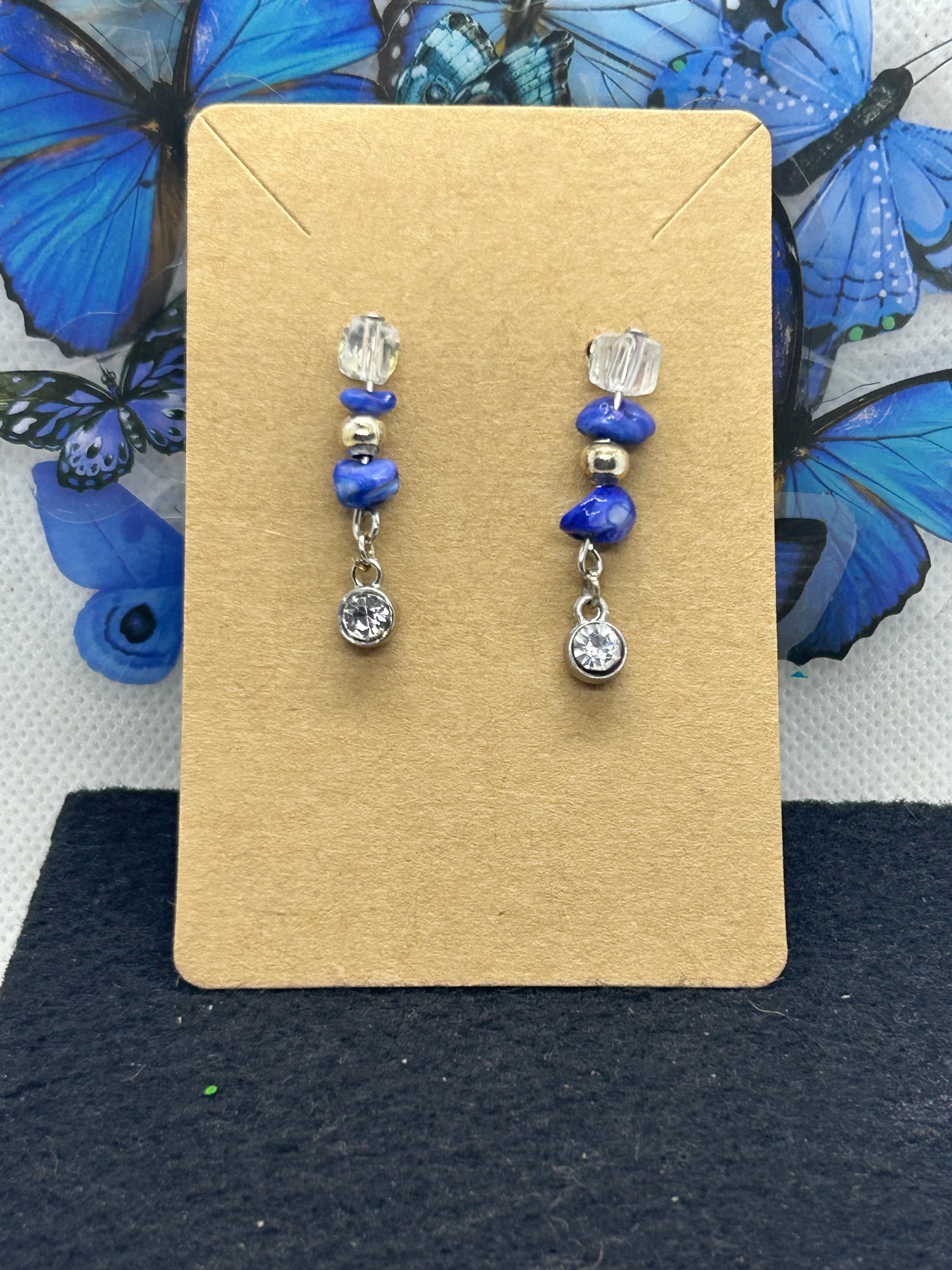 Blue Natural Stone Stud Earrings
