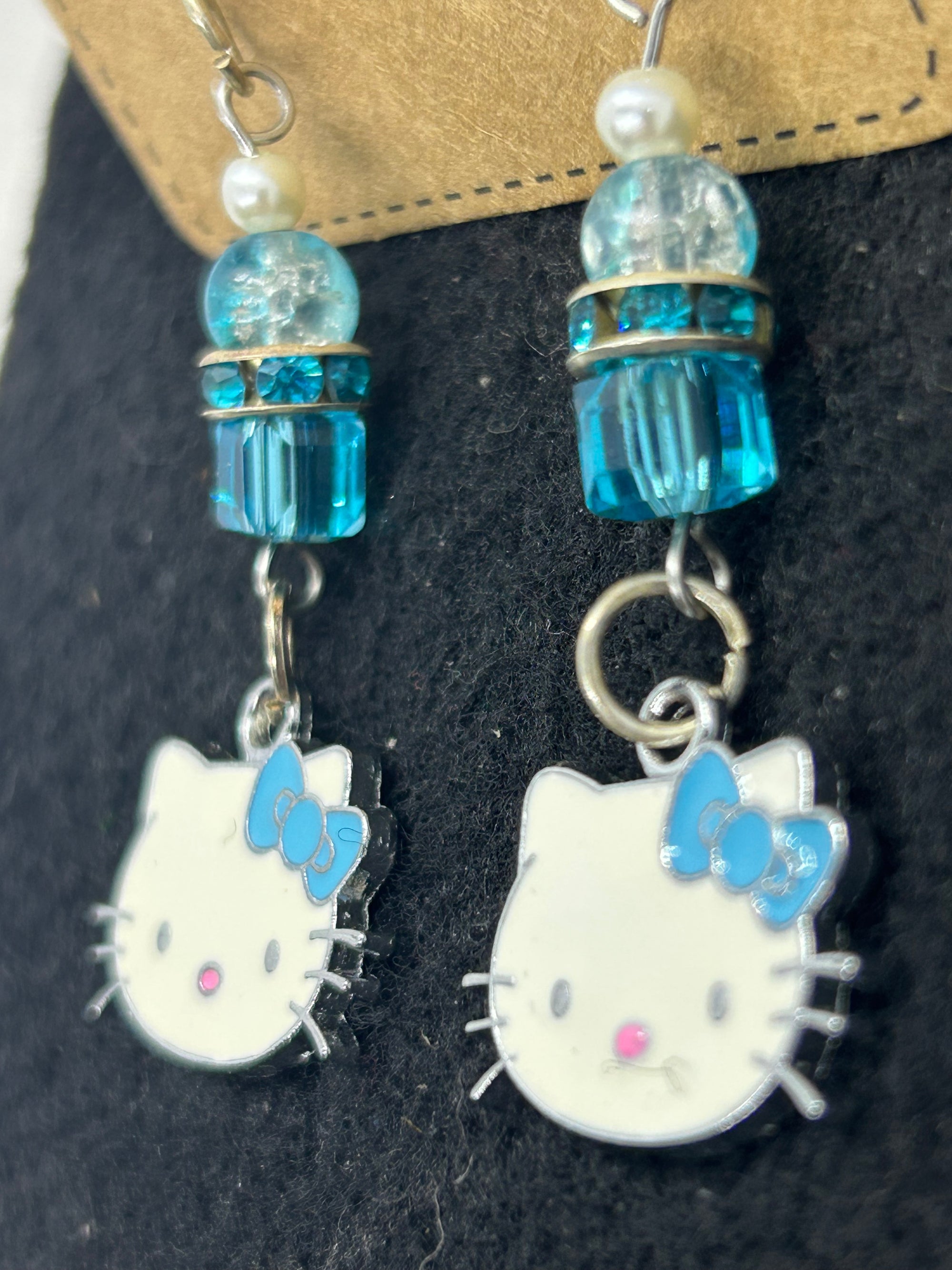 Blue Kitty Earrings
